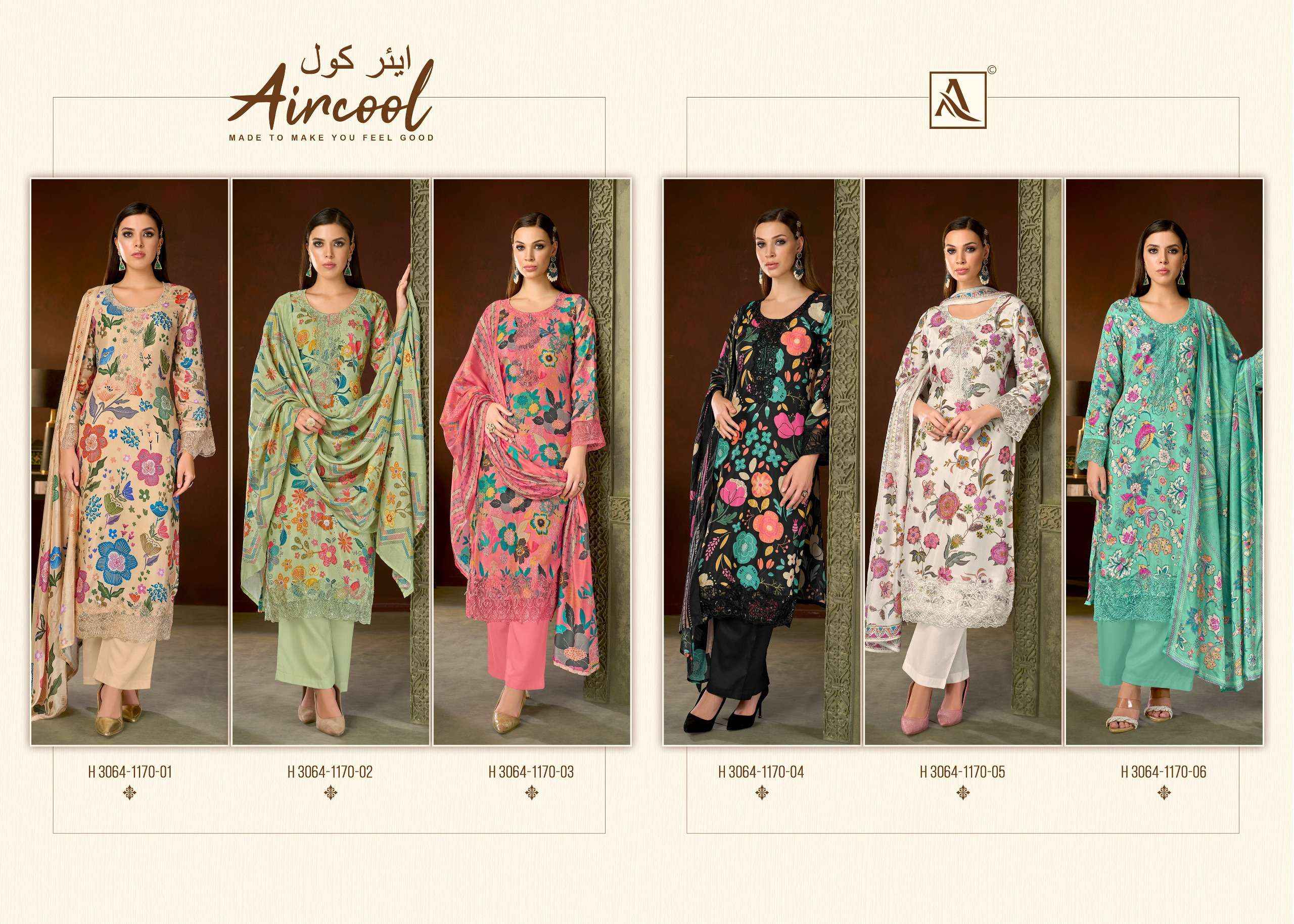 Alok Aircool Viscose Muslin Dress Material 6 pcs Catalogue