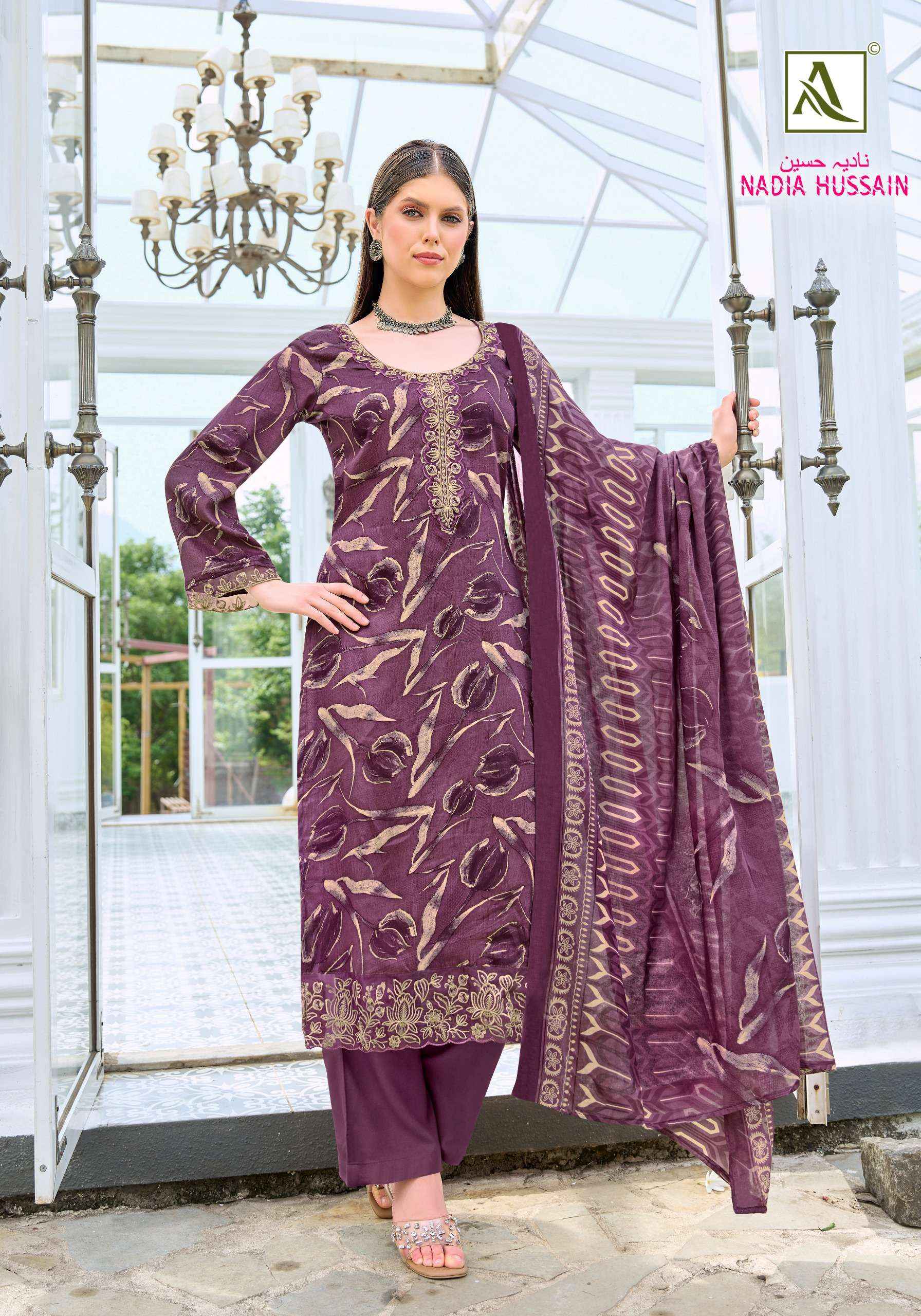 Alok Nadia Hussain Jam Cotton Dress Material 4 pcs Catalogue