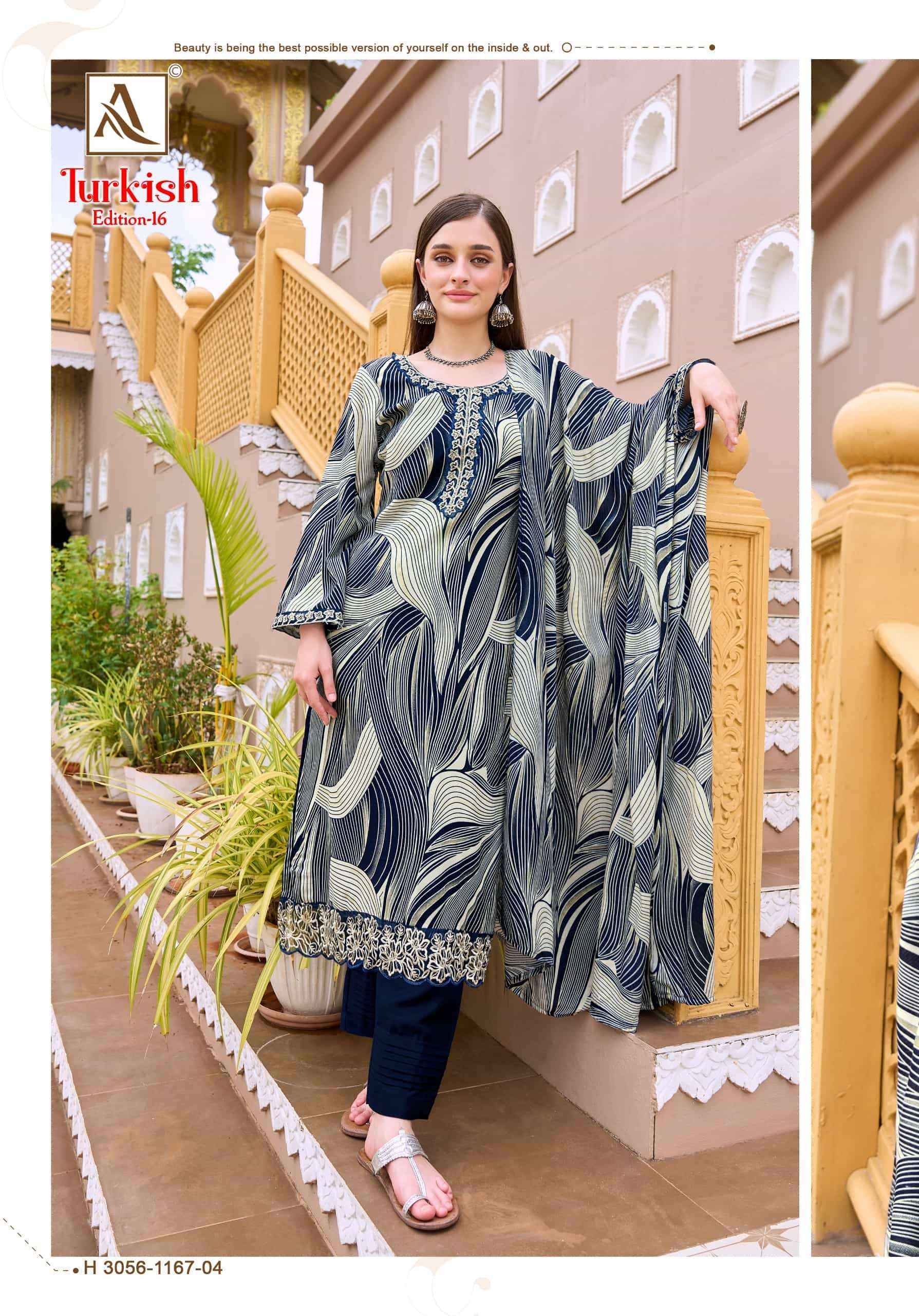 Alok Turkish Edition 16 Viscose Reyon Dress Material 6 pcs Catalogue