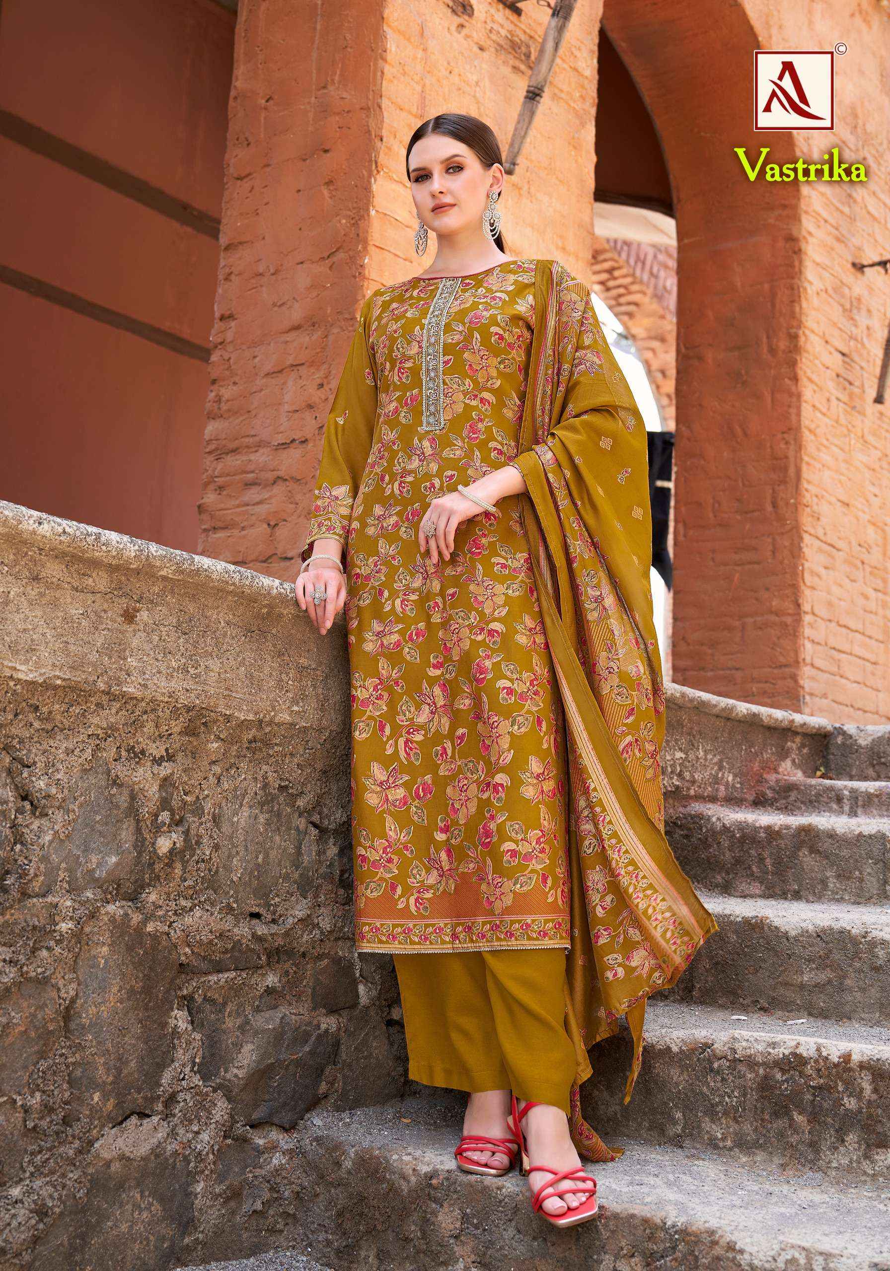 Alok Vastrika Viscose Dress Material 6 pcs Catalogue