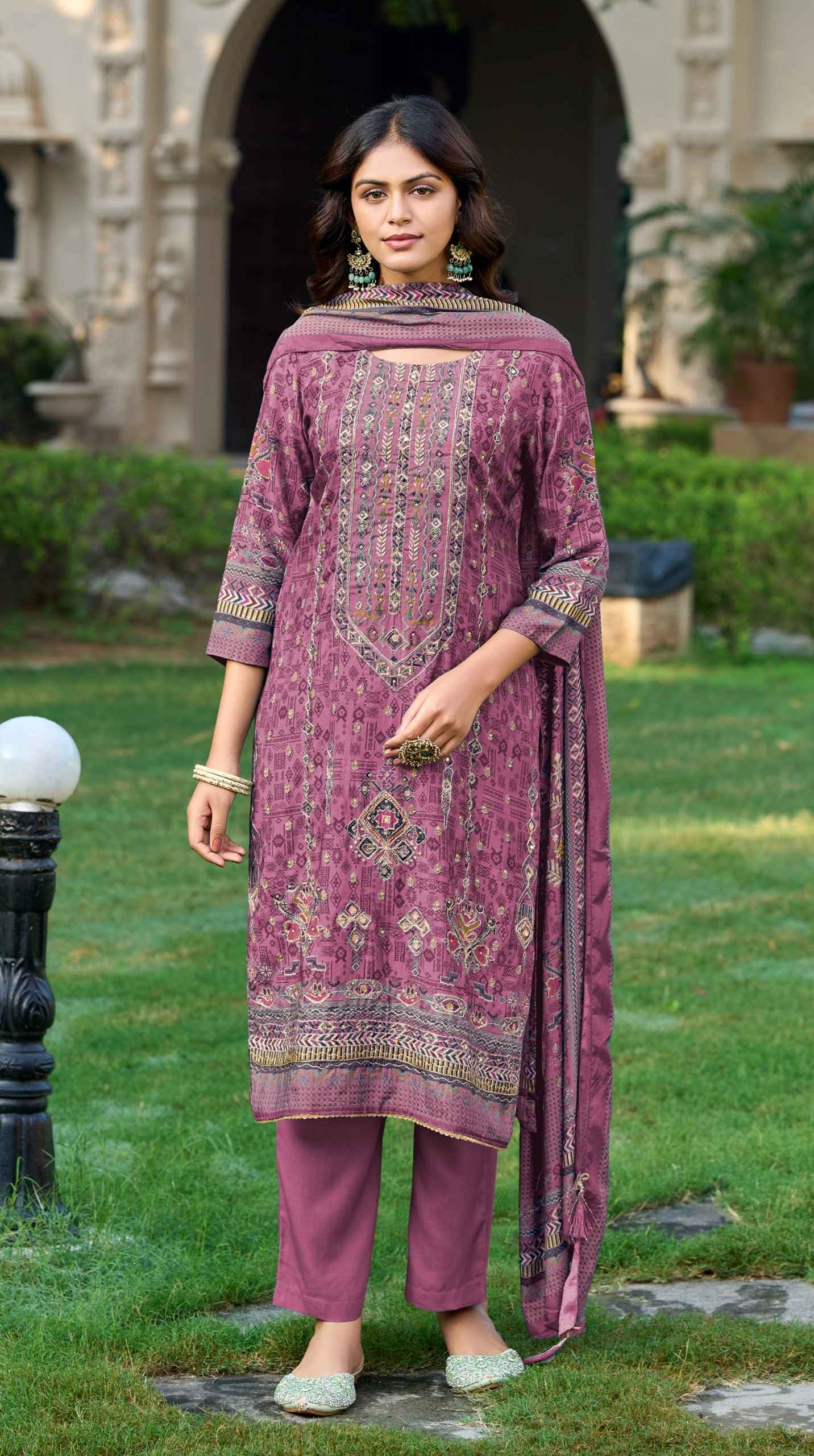 Amrutvela AT 149 Viscose Maslin Dress Material 4 pcs Catalogue
