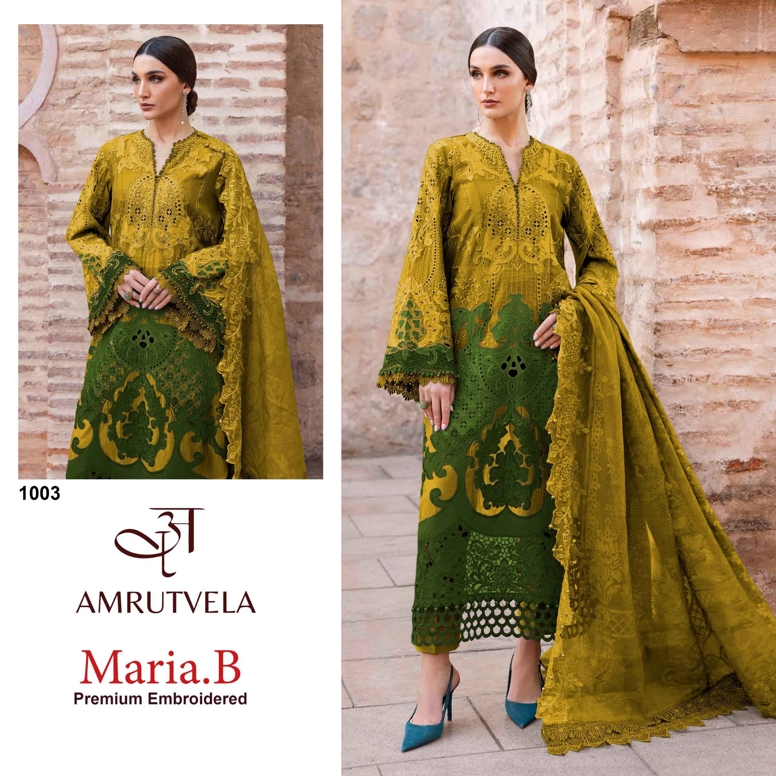 Amrutvela Maria B Premium Embroidered Cotton Dress Material 3 pcs Catalogue