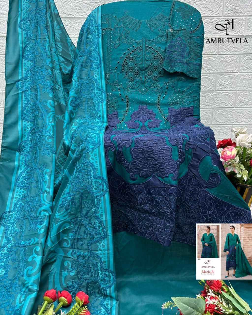 Amrutvela Maria B Premium Embroidered Cotton Dress Material 3 pcs Catalogue