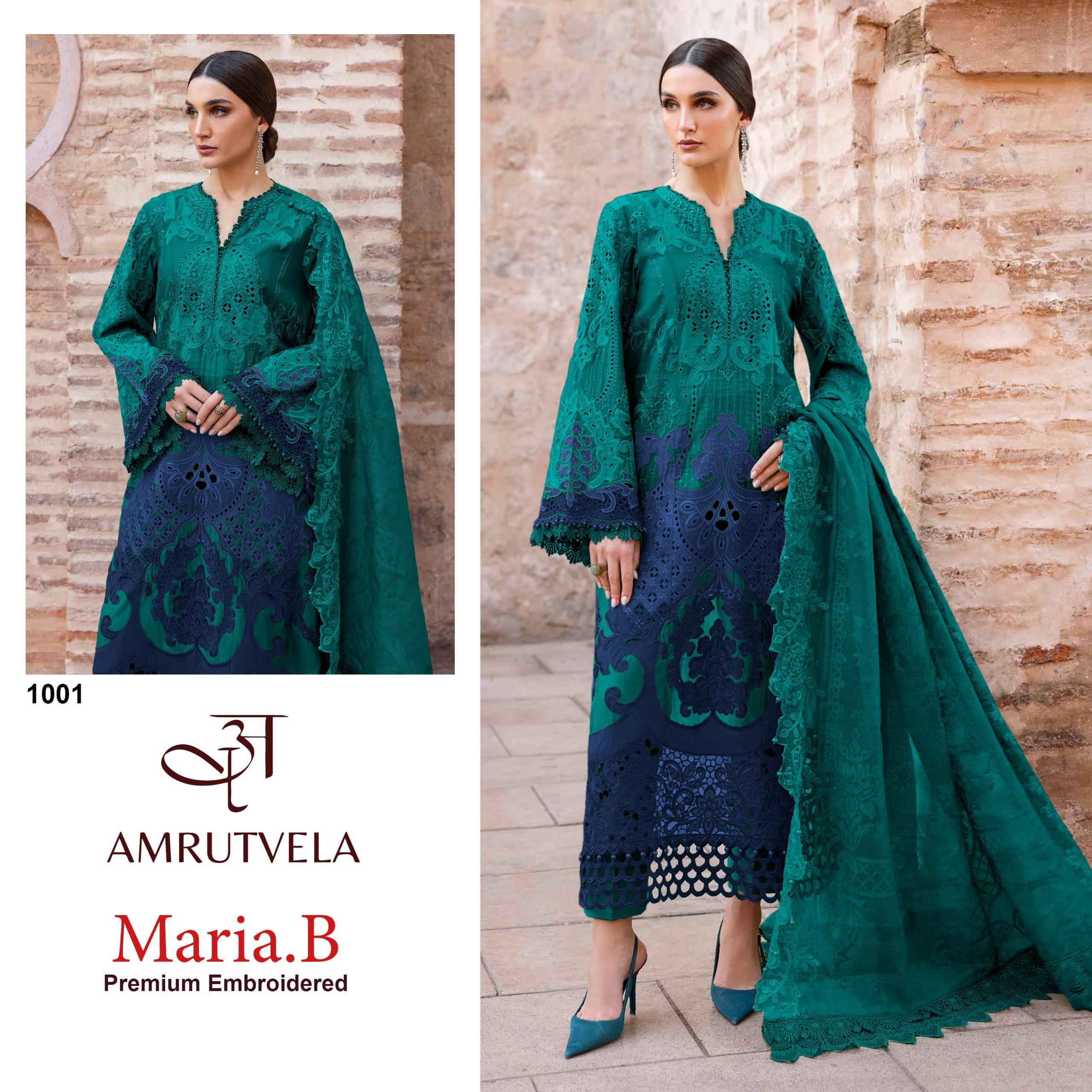 Amrutvela Maria B Premium Embroidered Cotton Dress Material 3 pcs Catalogue