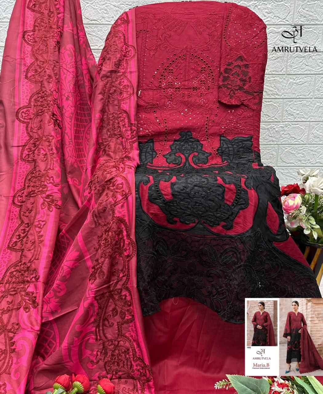 Amrutvela Maria B Premium Embroidered Cotton Dress Material 3 pcs Catalogue