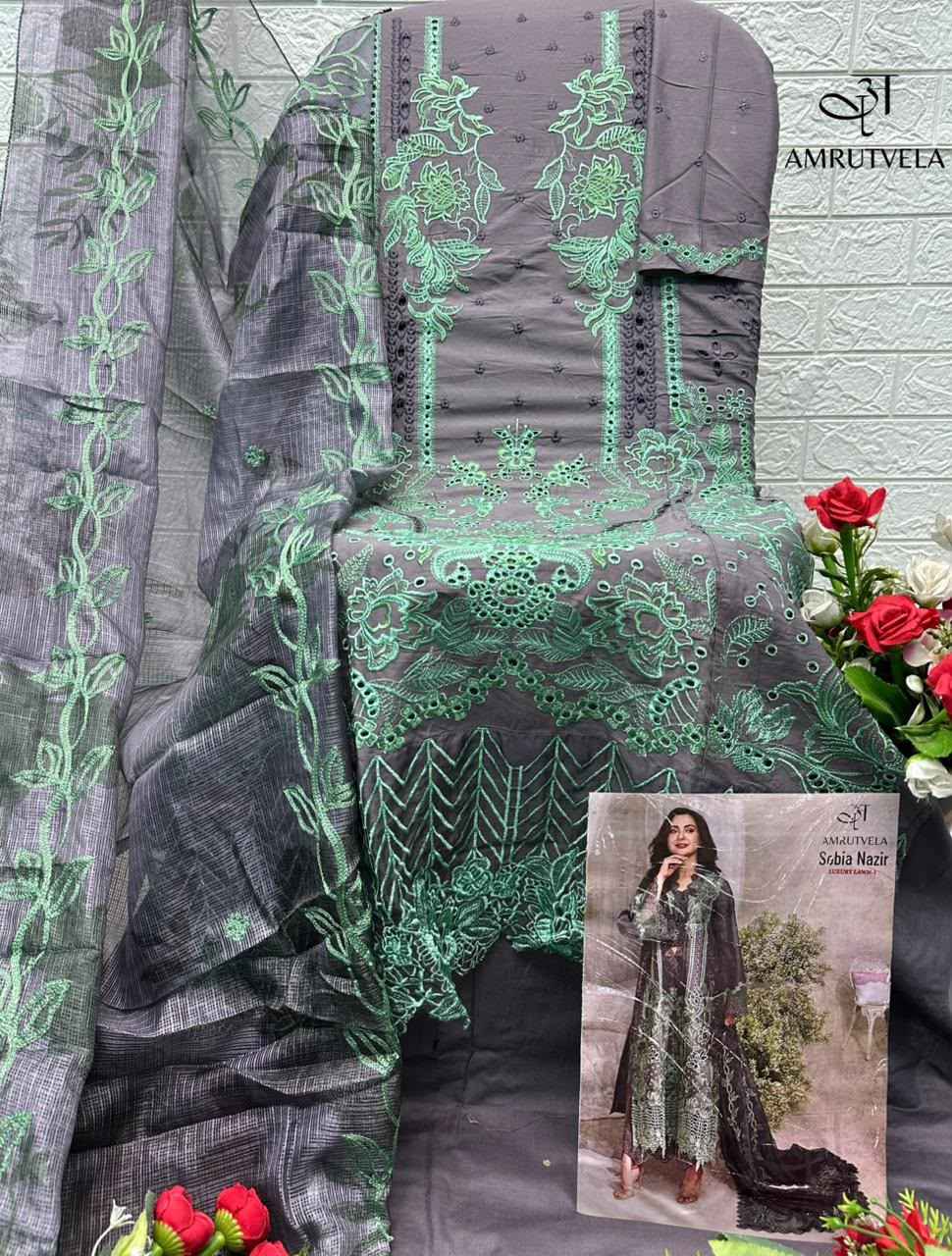 Amrutvela Sobia Nazir Lawn Cotton Dress Material 6 pcs Catalogue