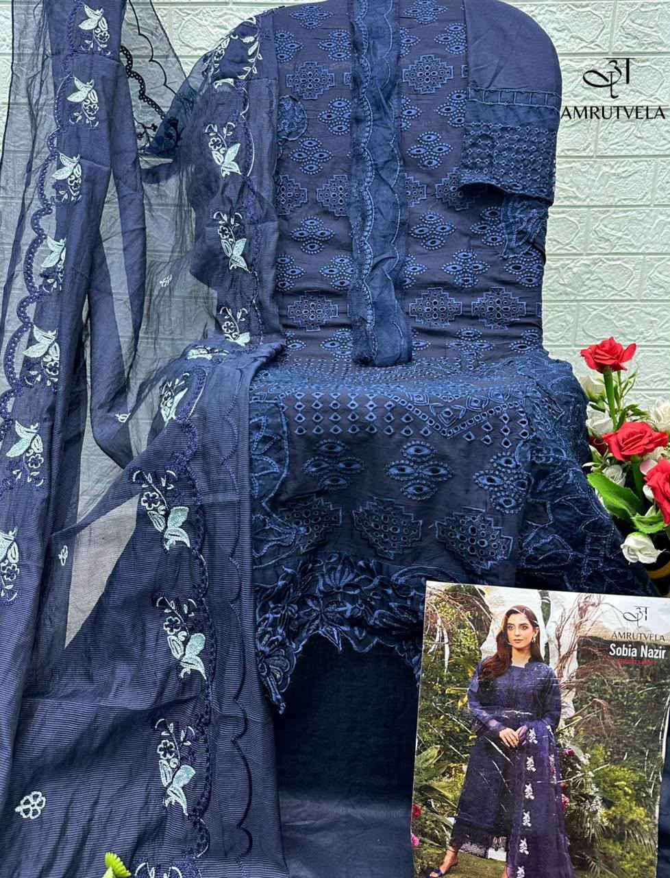 Amrutvela Sobia Nazir Lawn Cotton Dress Material 6 pcs Catalogue
