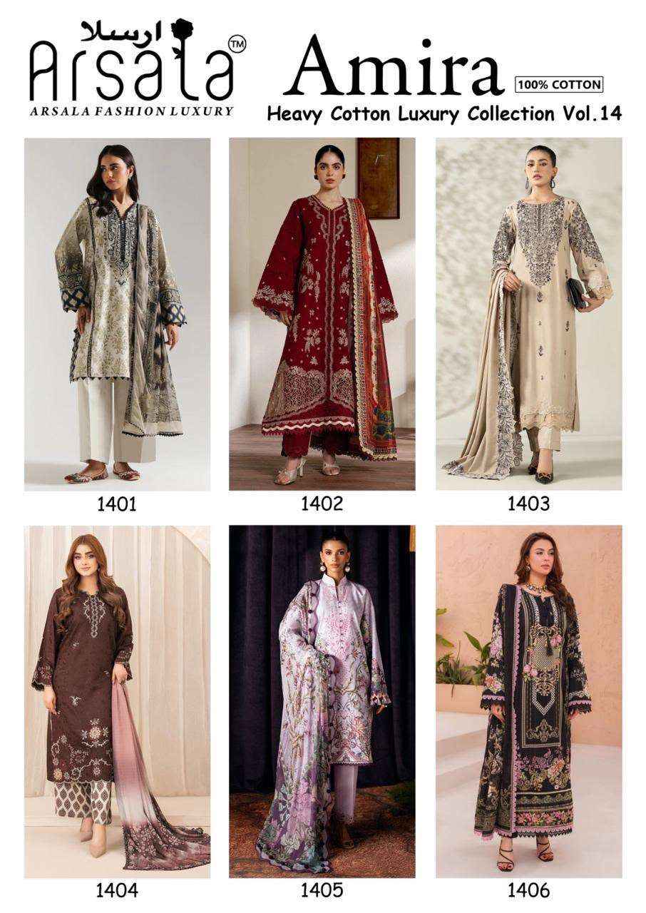 Arsala Fashion Amira Vol 14 Cotton Dress Material 6 pcs Catalogue