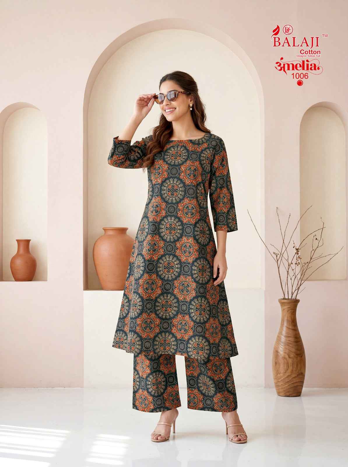 Balaji Amelia Vol 1 Long Cotton Co Ord Set 8 pcs Catalogue
