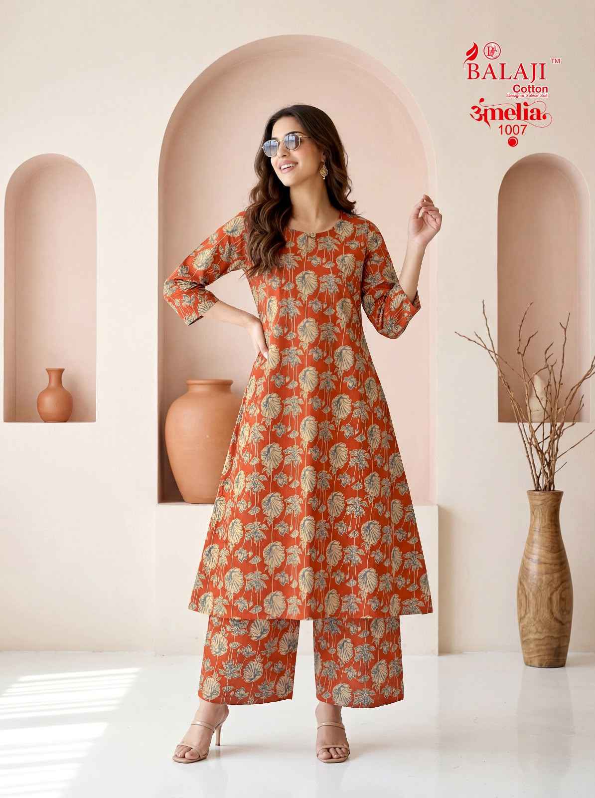 Balaji Amelia Vol 1 Long Cotton Co Ord Set 8 pcs Catalogue