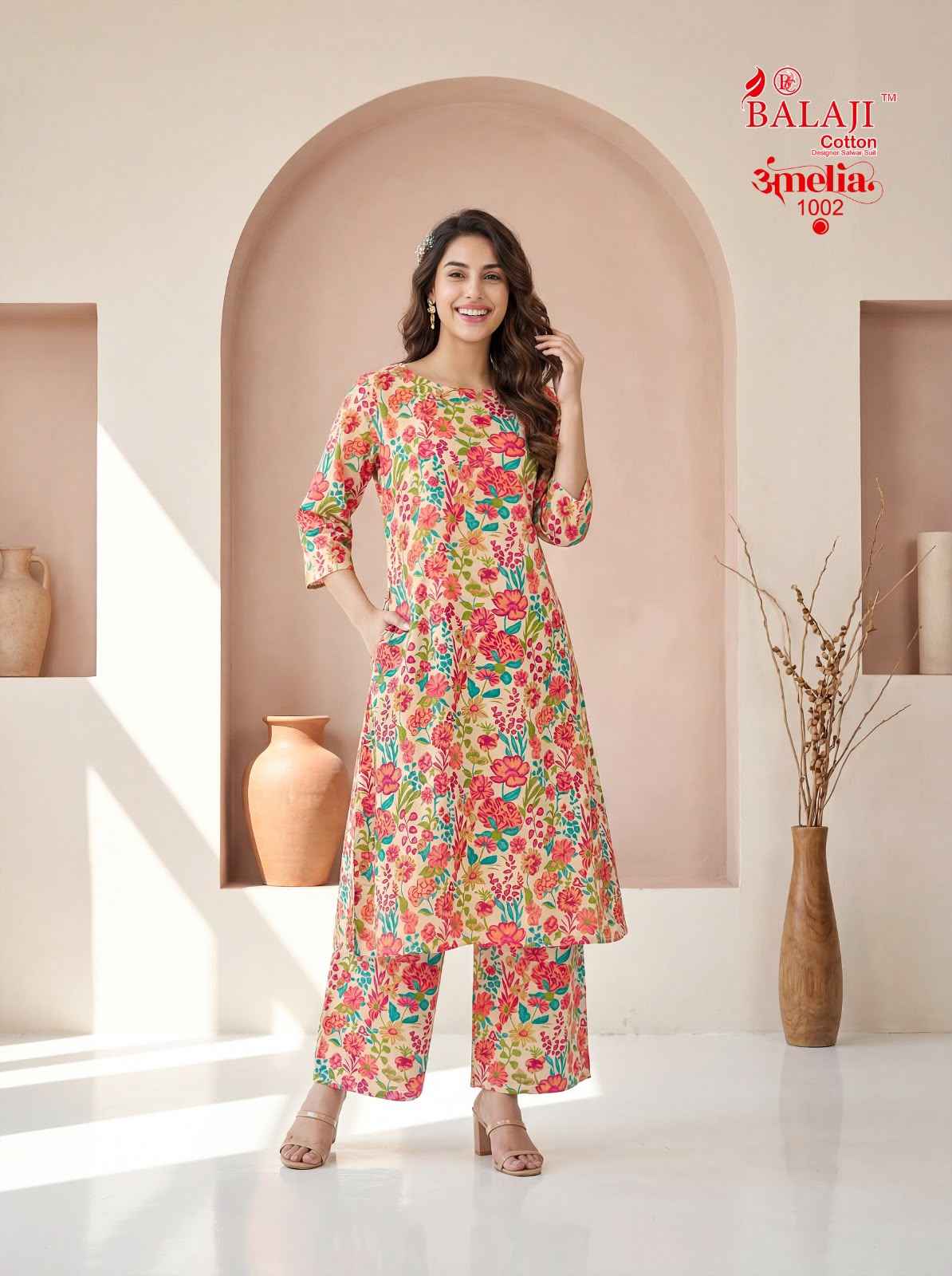 Balaji Amelia Vol 1 Long Cotton Co Ord Set 8 pcs Catalogue
