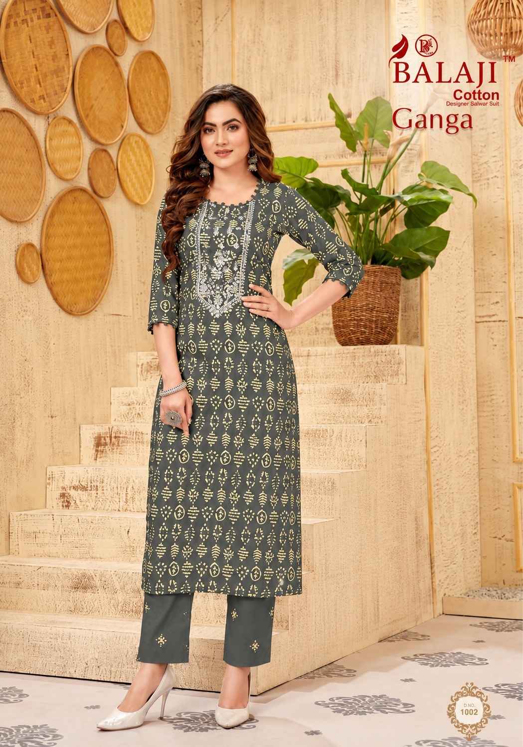 Balaji Ganga Vol 1 Long Cotton Kurti 12 pcs Catalogue
