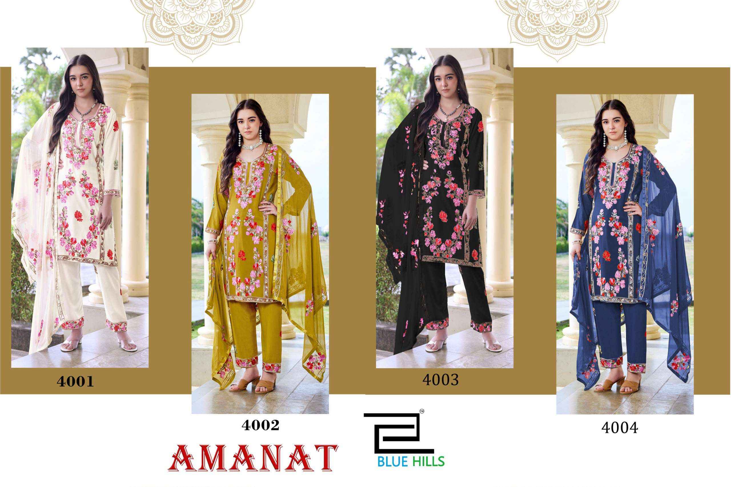 Blue Hills Amanat Rayon Kurti Combo 4 pcs Catalogue