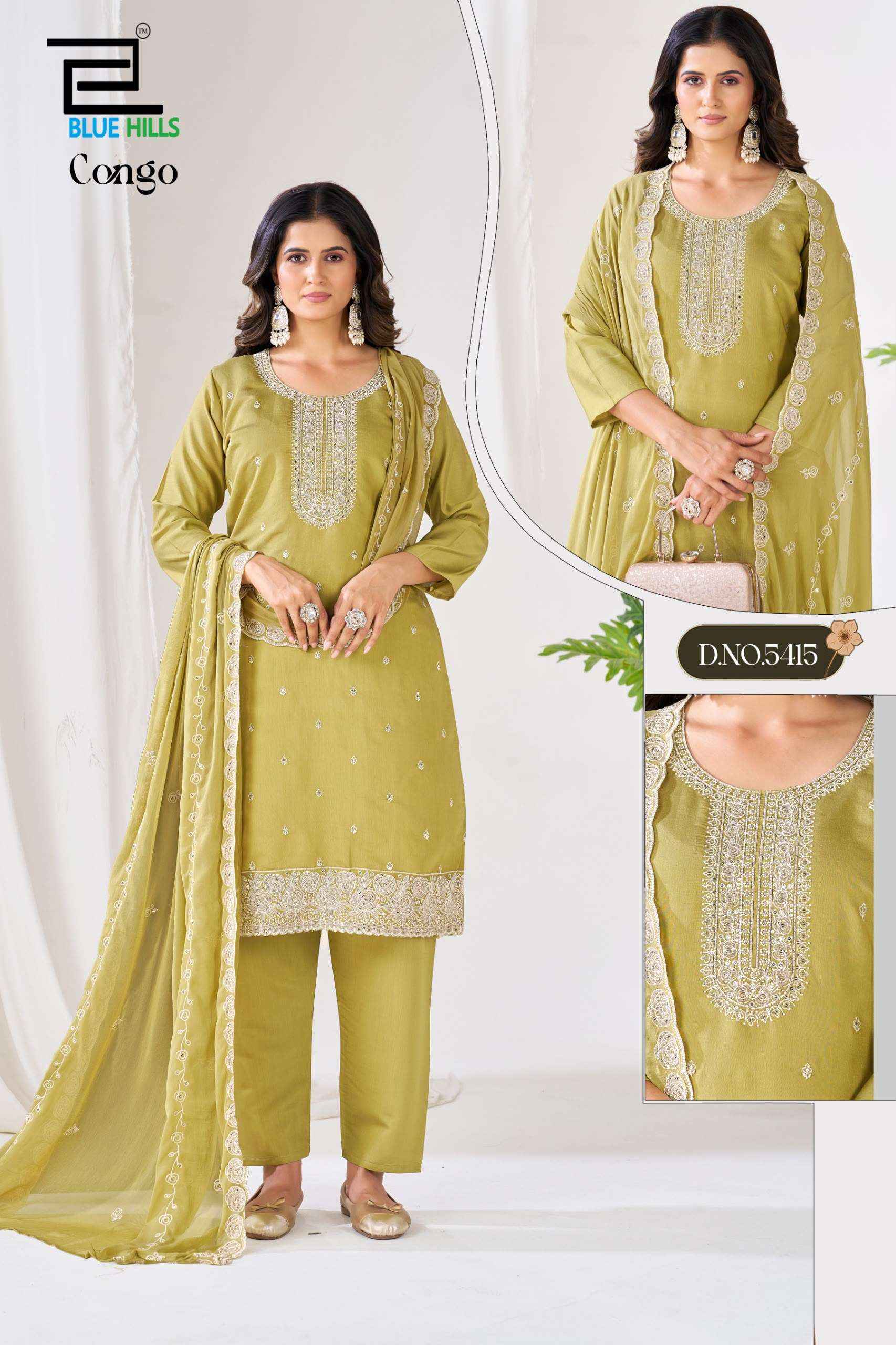 Blue Hills Congo Roman Silk Kurti Combo 4 pcs Catalogue