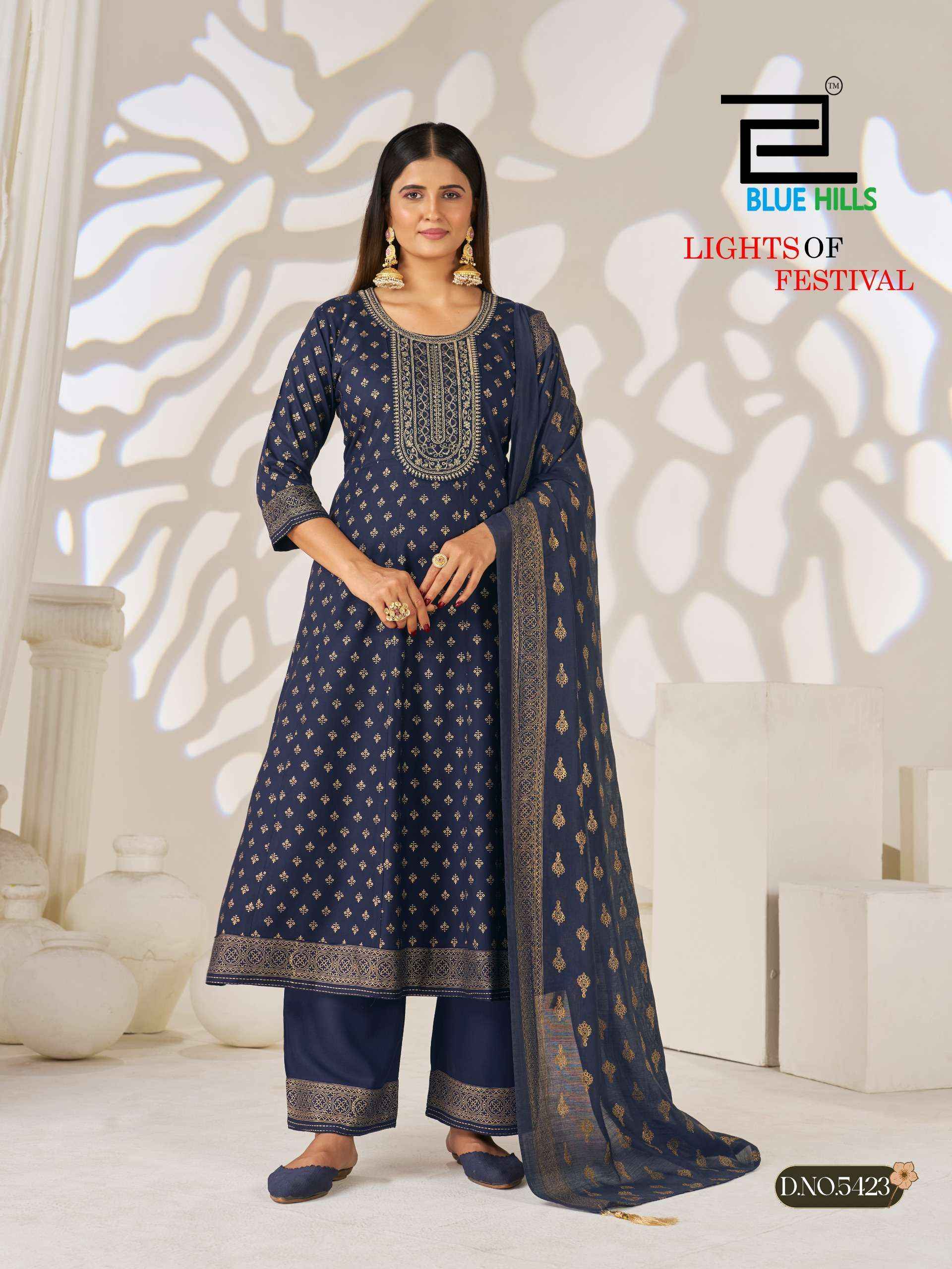Blue Hills Light Of Festival Rayon Kurti Combo 6 pcs Catalogue