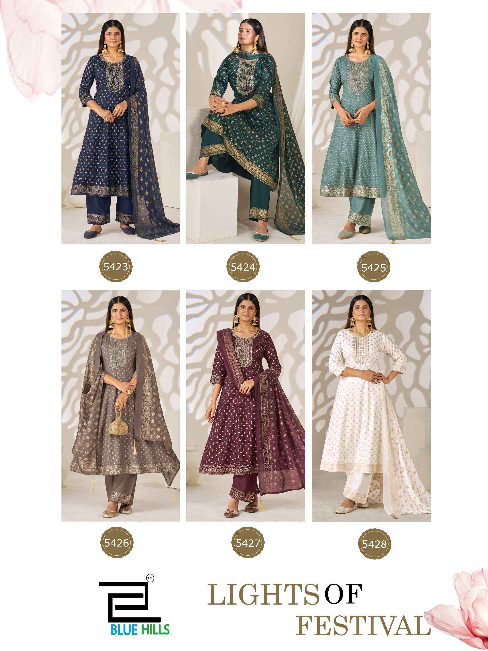 Blue Hills Light Of Festival Rayon Kurti Combo 6 pcs Catalogue