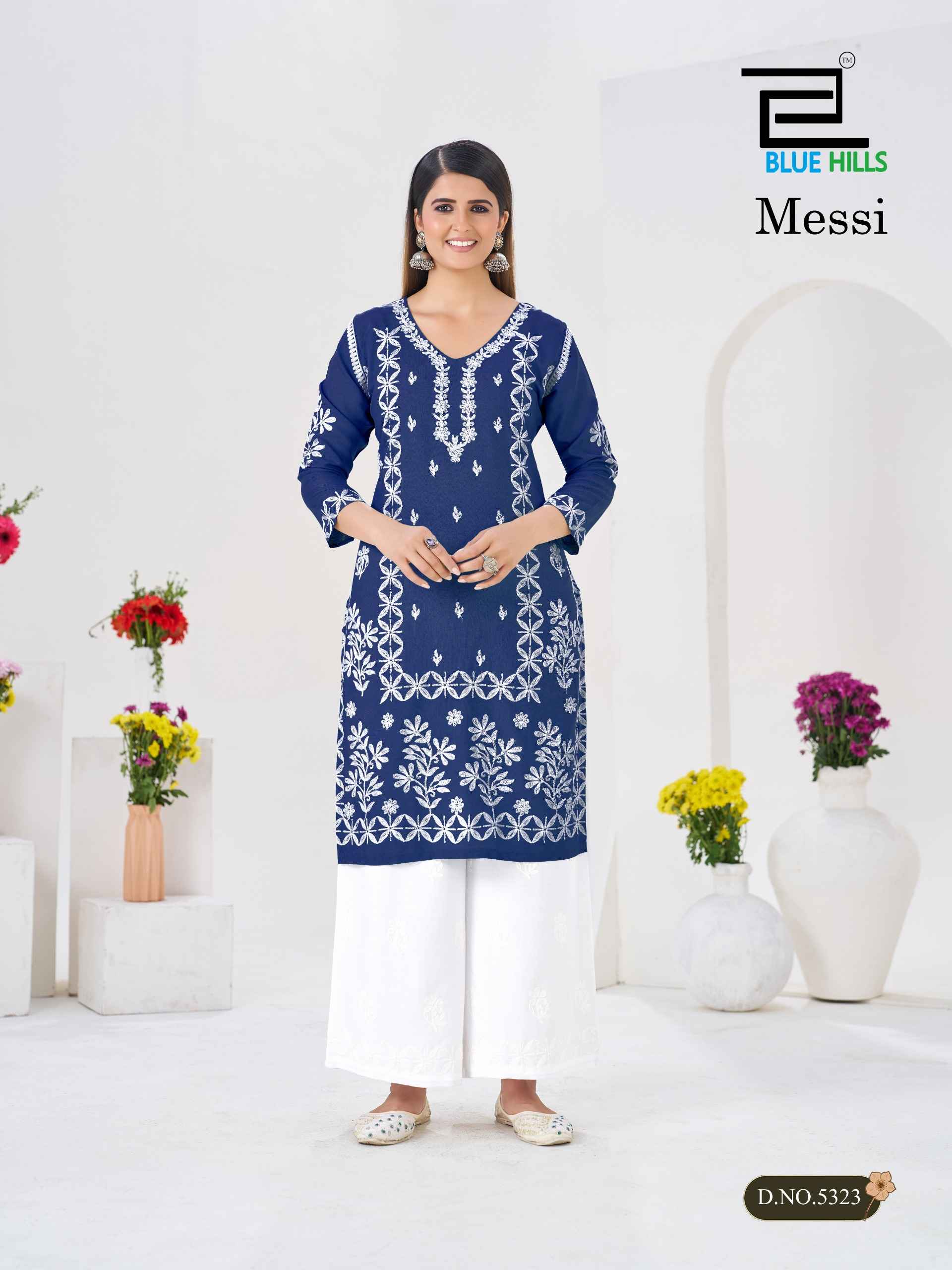 Blue Hills Messi Rayon Kurti With Plazzo 6 pcs Catalogue