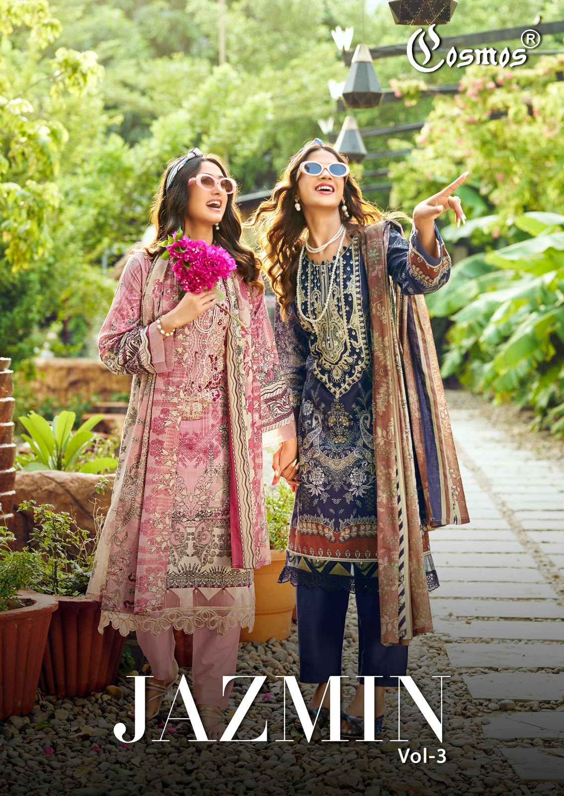 Cosmos Jazmin Vol 3 Lawn Cotton Dress Material 6 pcs Catalogue