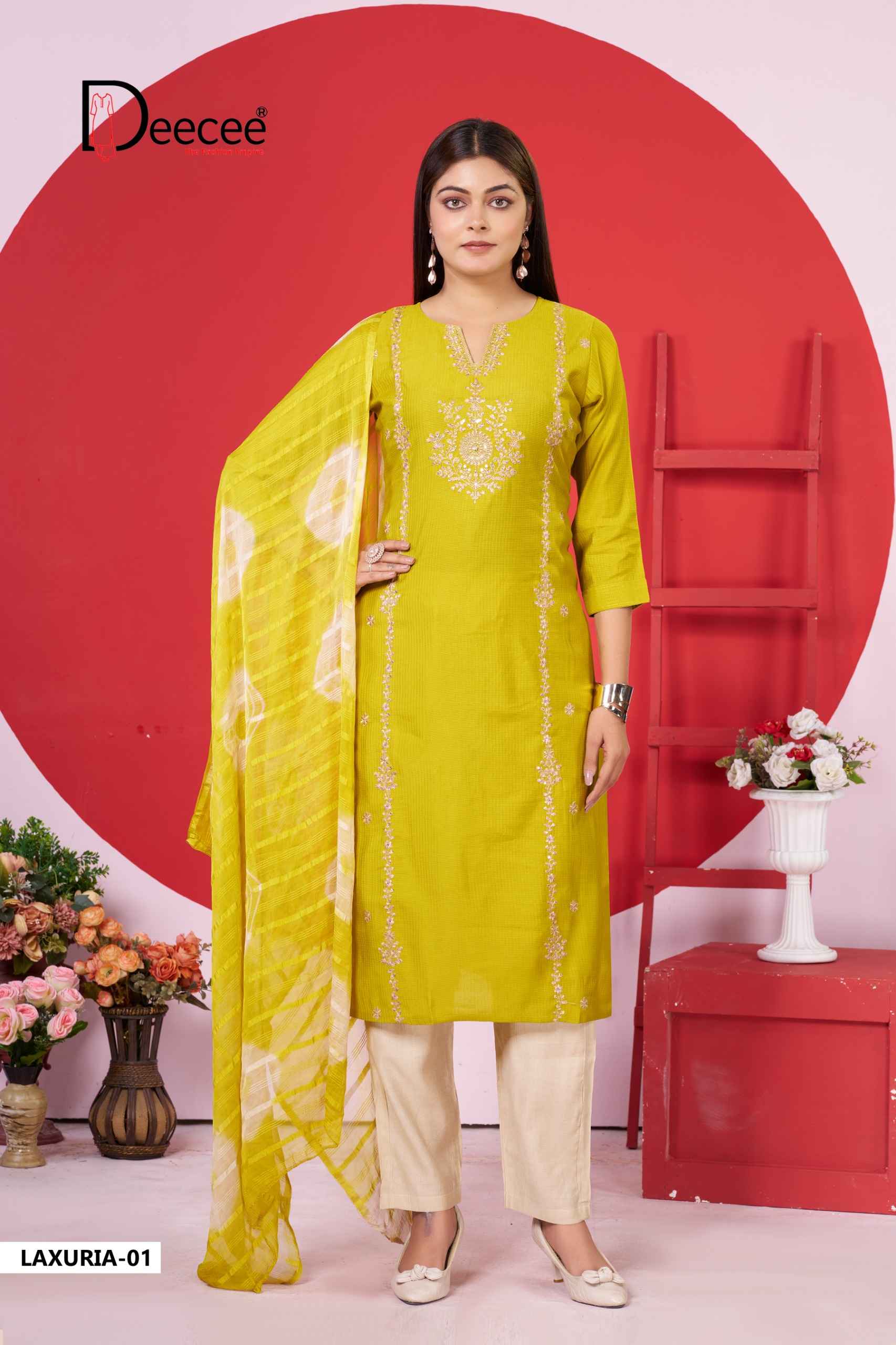 Deecee Lazuria Barlin Kurti Combo 6 Pc Catalog
