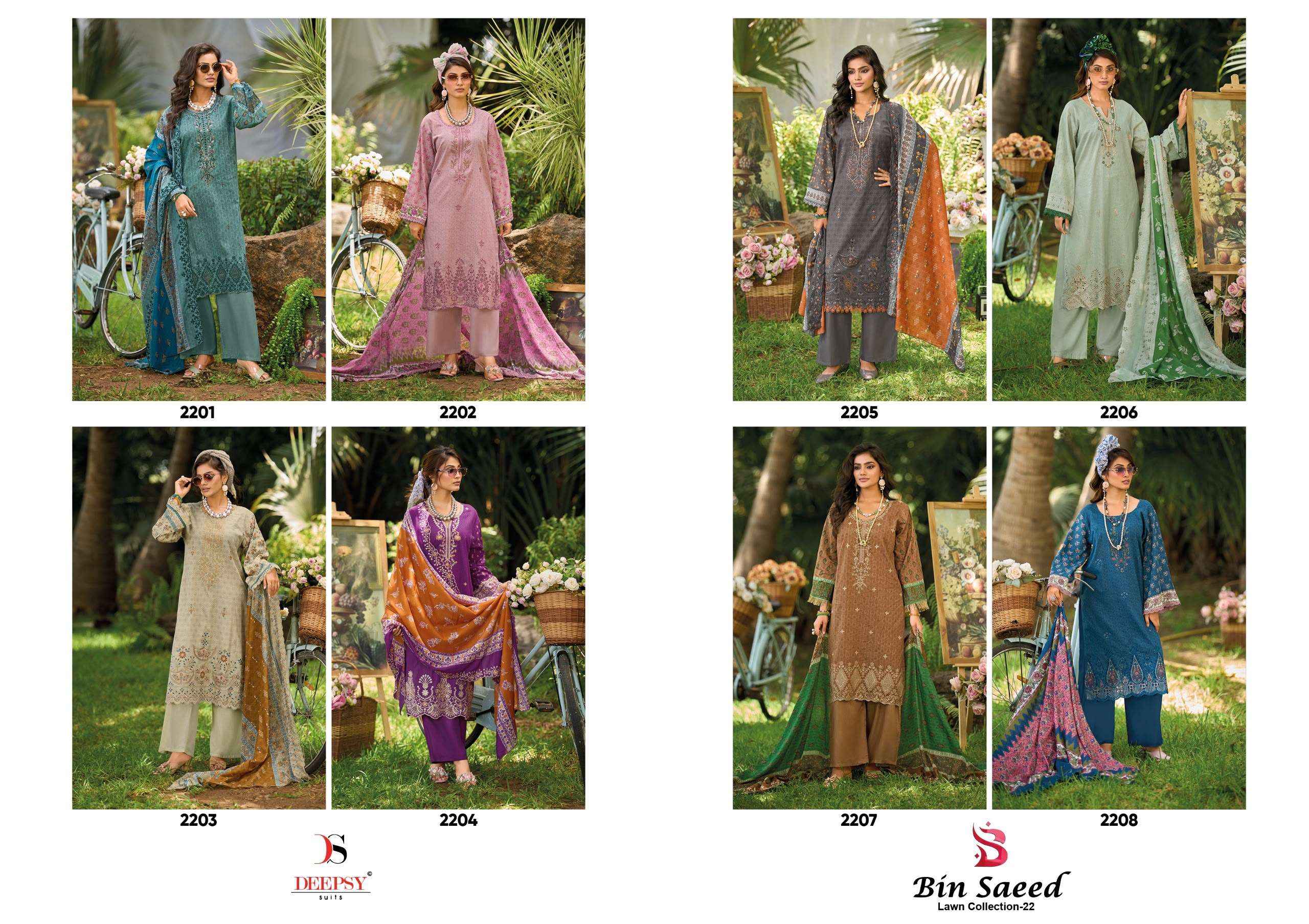 Deepsy Bin Saeed Vol 22 Cotton Dress Material 8 pcs Catalogue