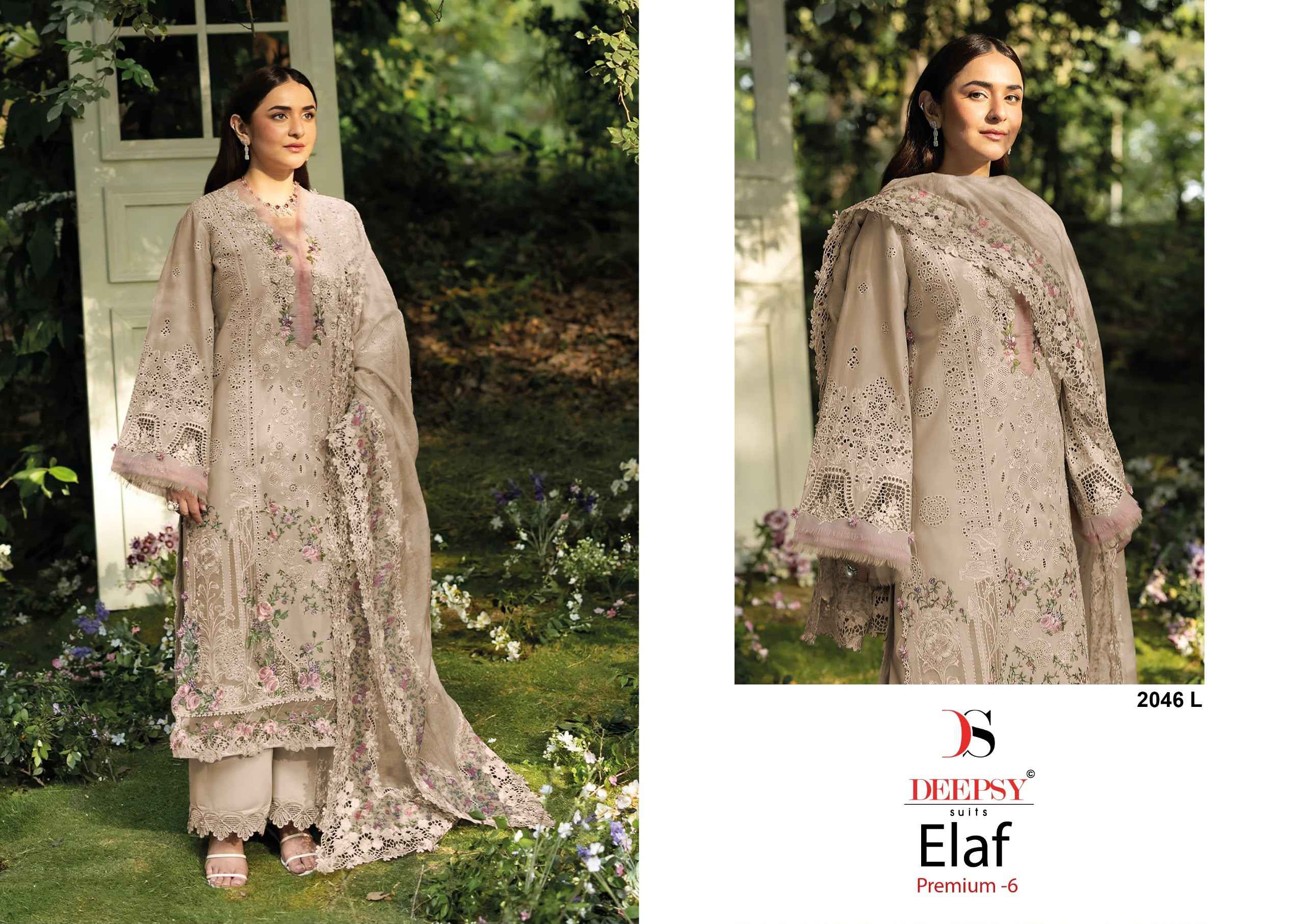 Deepsy Elaf Premium Vol 6 D No 2046 IJKL Cotton Dress Material 4 pcs Catalogue