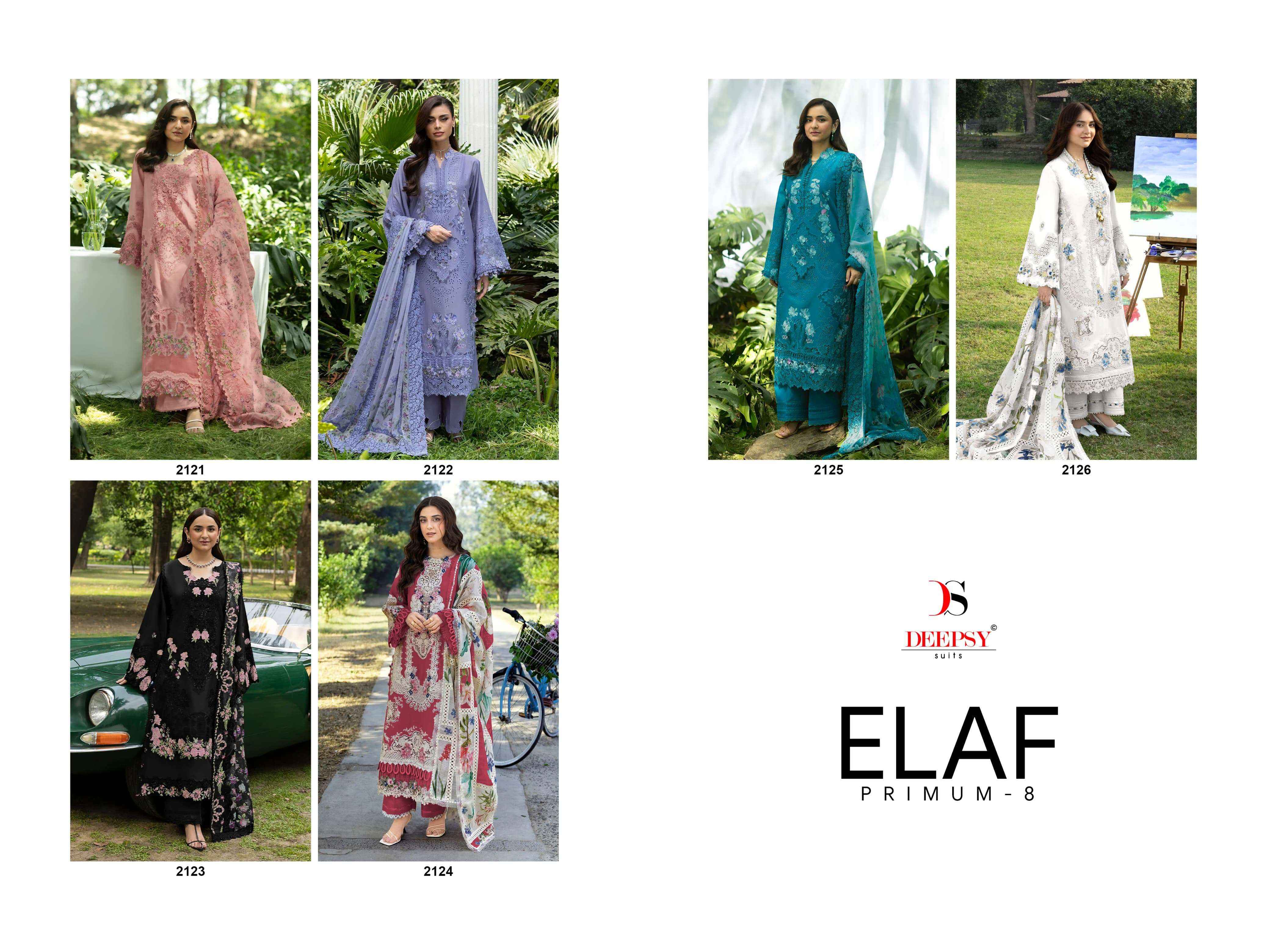 Deepsy Elaf Premium Vol 8 Cotton Dress Material 6 pcs Catalogue