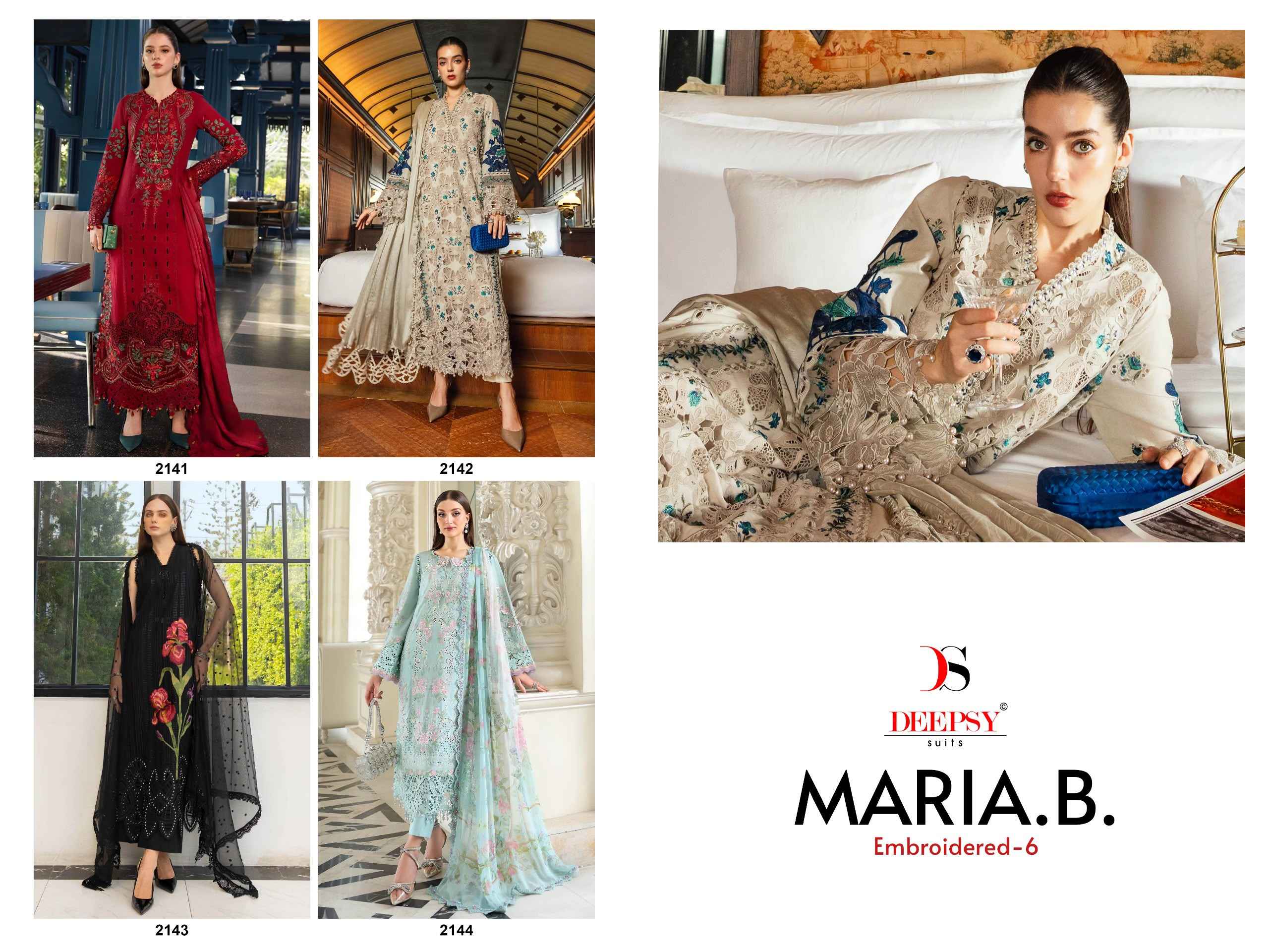 Deepsy Maria B Embroidered Vol 6 Cotton Dress Material 4 pcs Catalogue