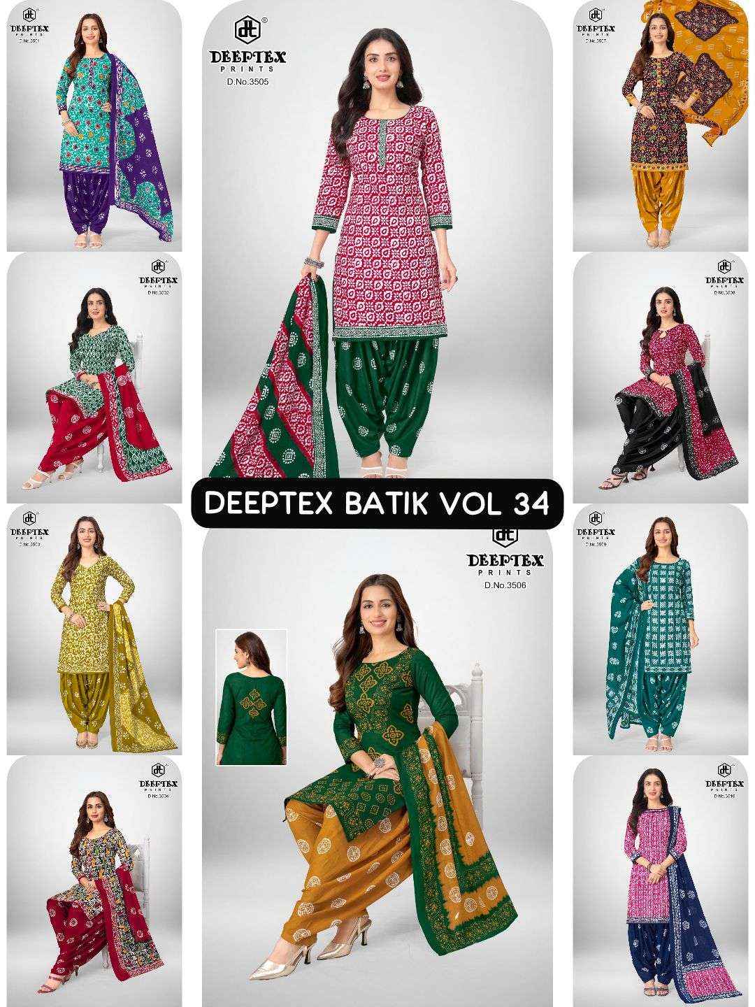 Deeptex Batik Plus Vol 35 Cotton Dress Material 10 pcs Catalogue