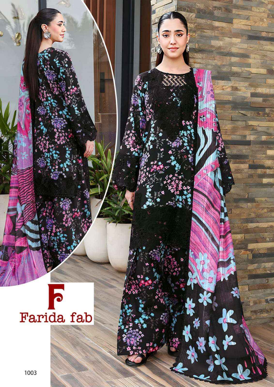 Farida Fab Queens Court Cotton Dress Material 6 pcs Catalogue