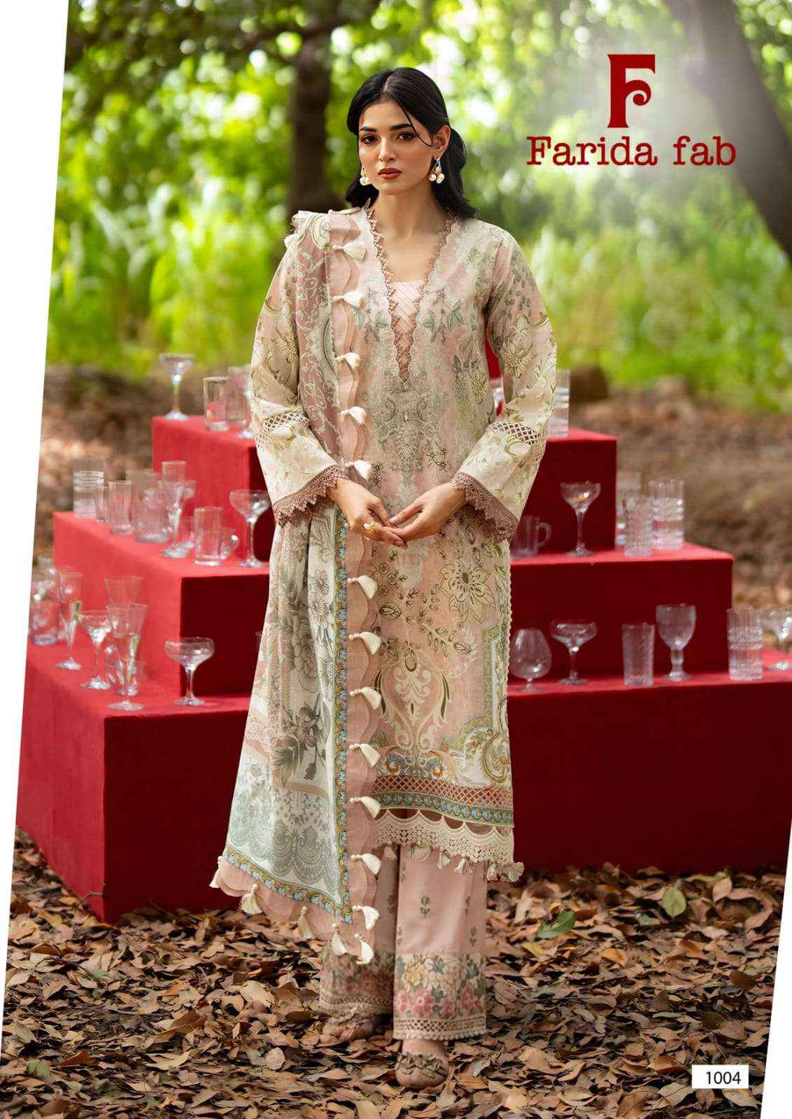 Farida Fab Queens Court Cotton Dress Material 6 pcs Catalogue