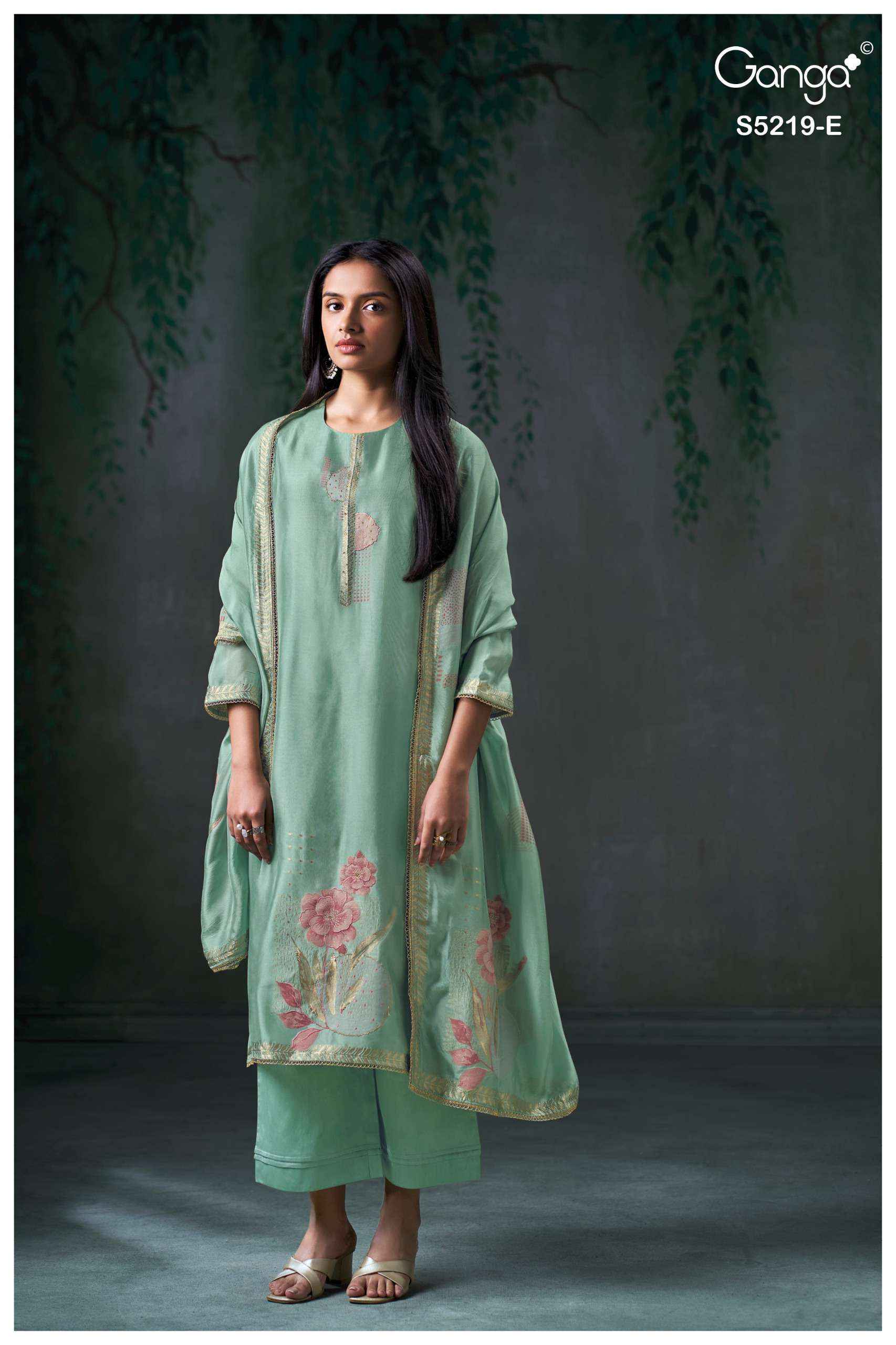 Ganga Jeeshka 5219 Viscose Jacqurad Dress Material 6 pcs Catalogue