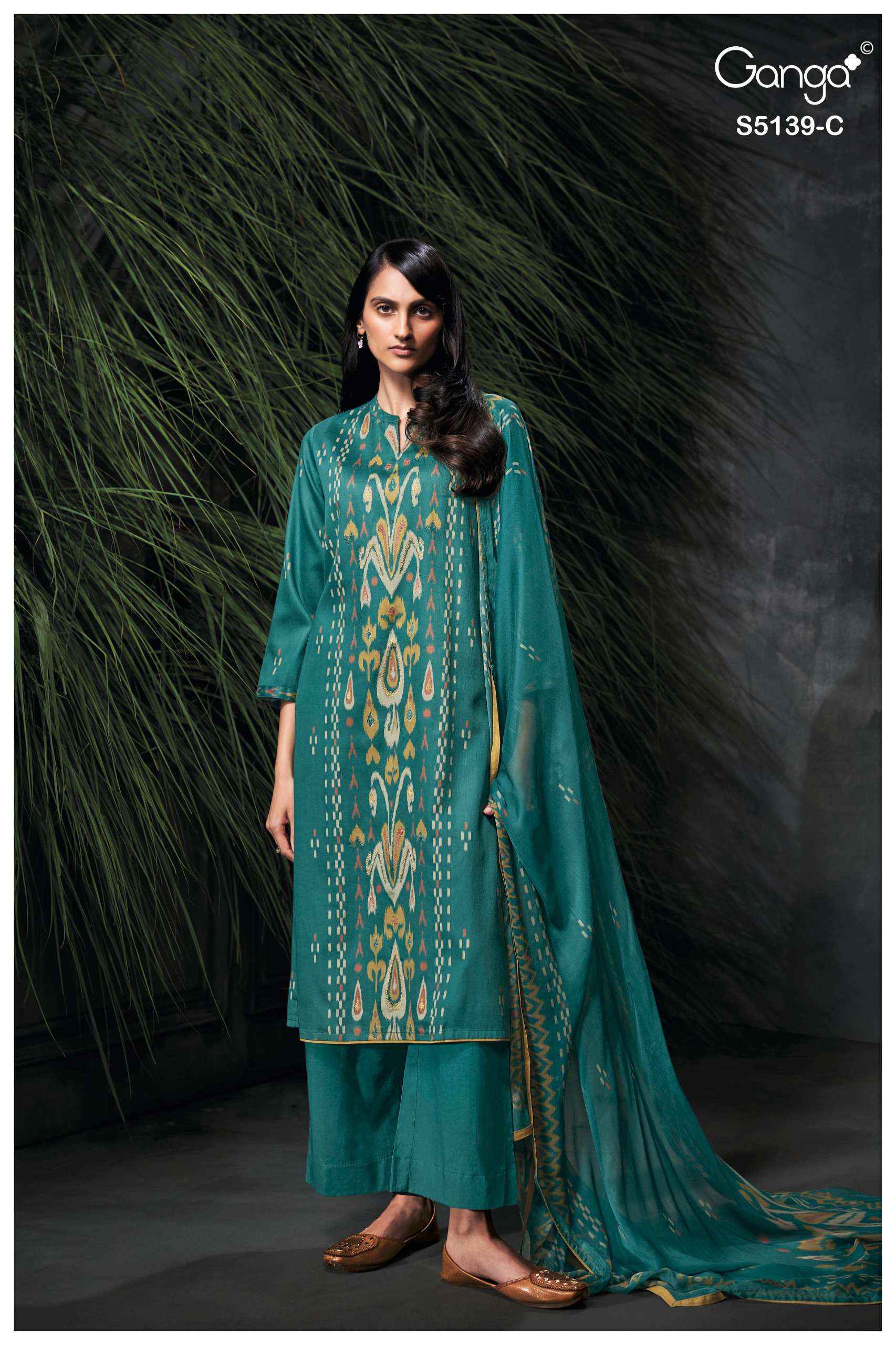 Ganga Kaelia 5139 Satin Cotton Dress Material 4 pcs Catalogue