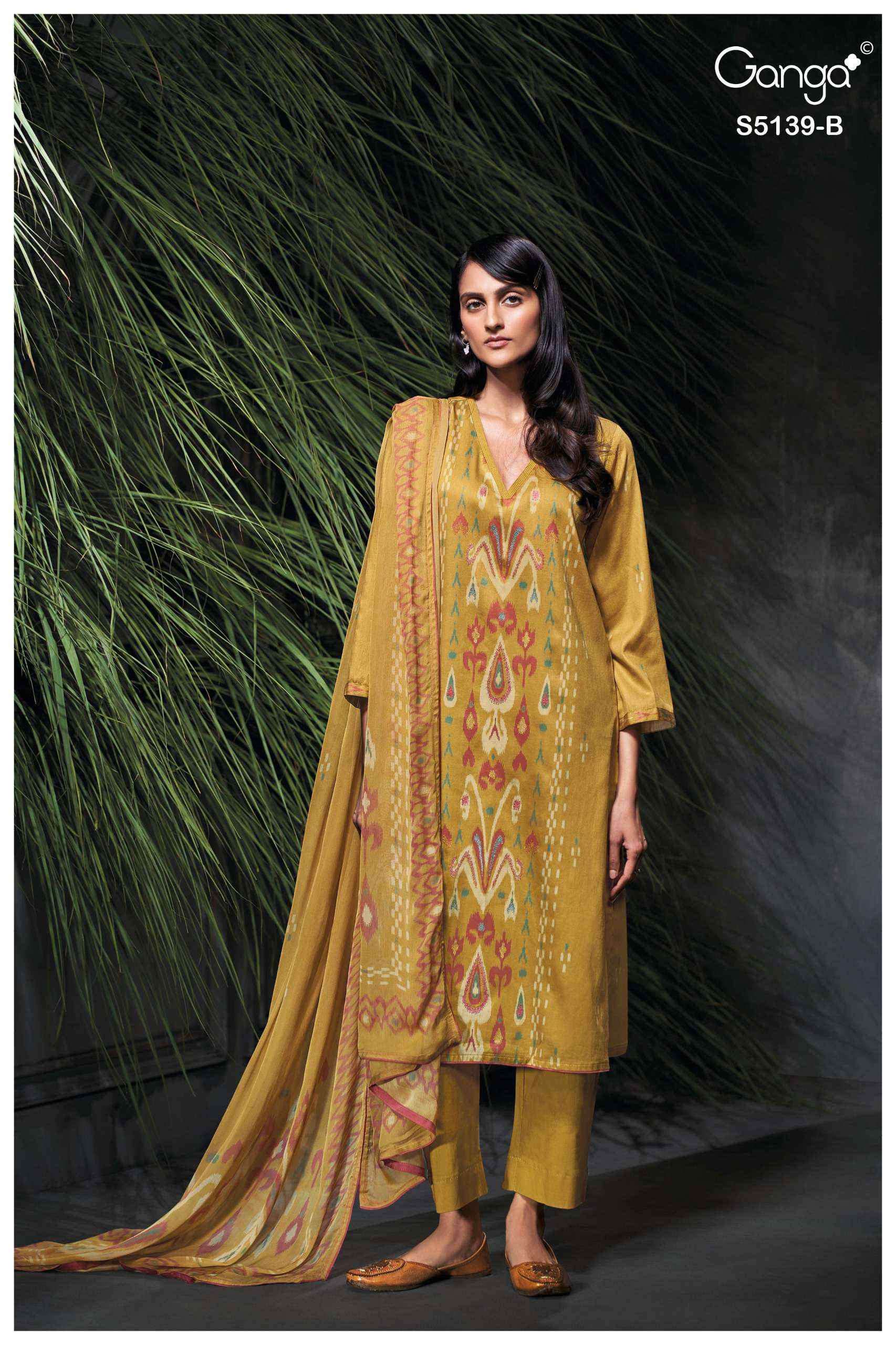 Ganga Kaelia 5139 Satin Cotton Dress Material 4 pcs Catalogue