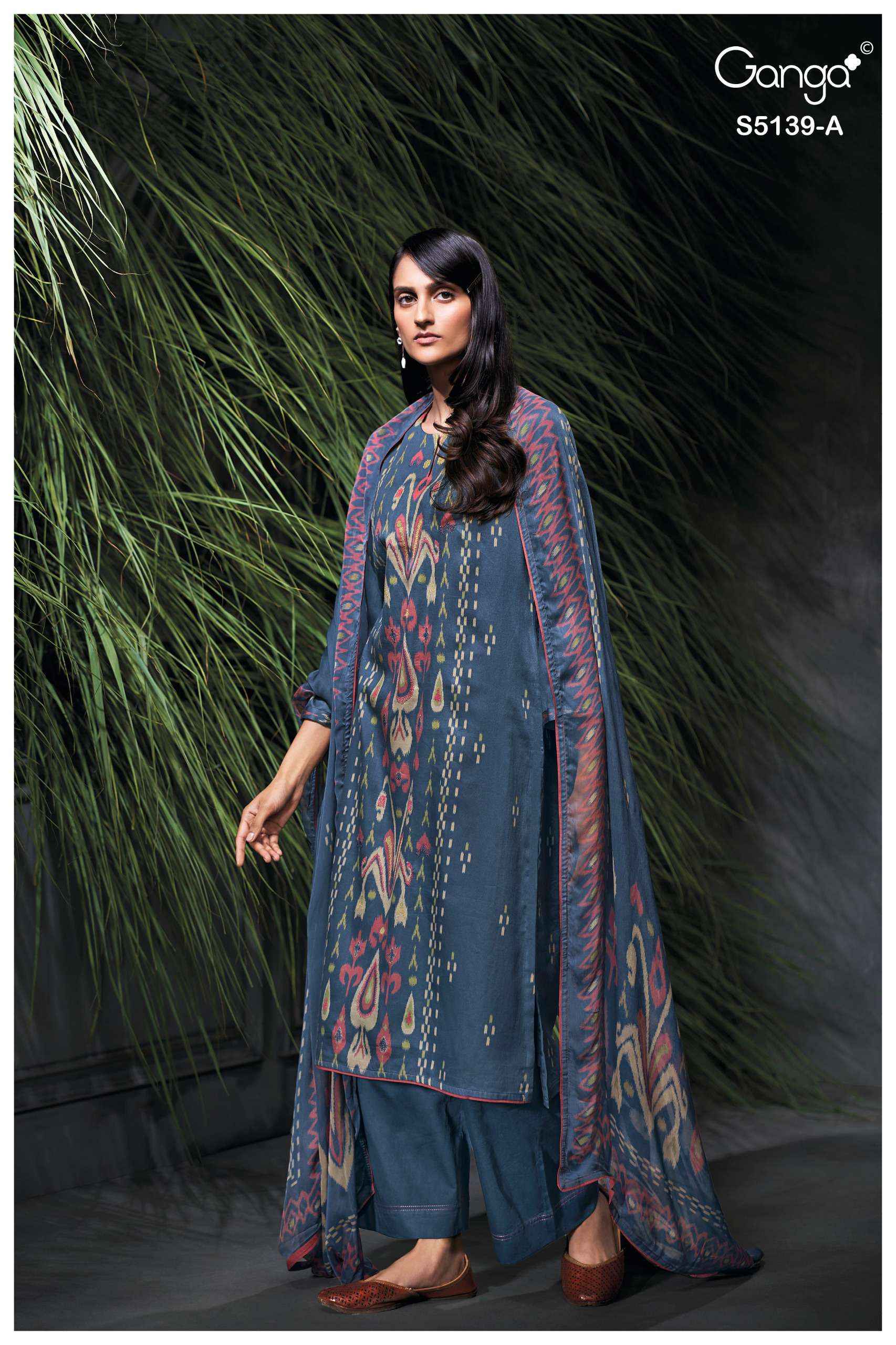 Ganga Kaelia 5139 Satin Cotton Dress Material 4 pcs Catalogue