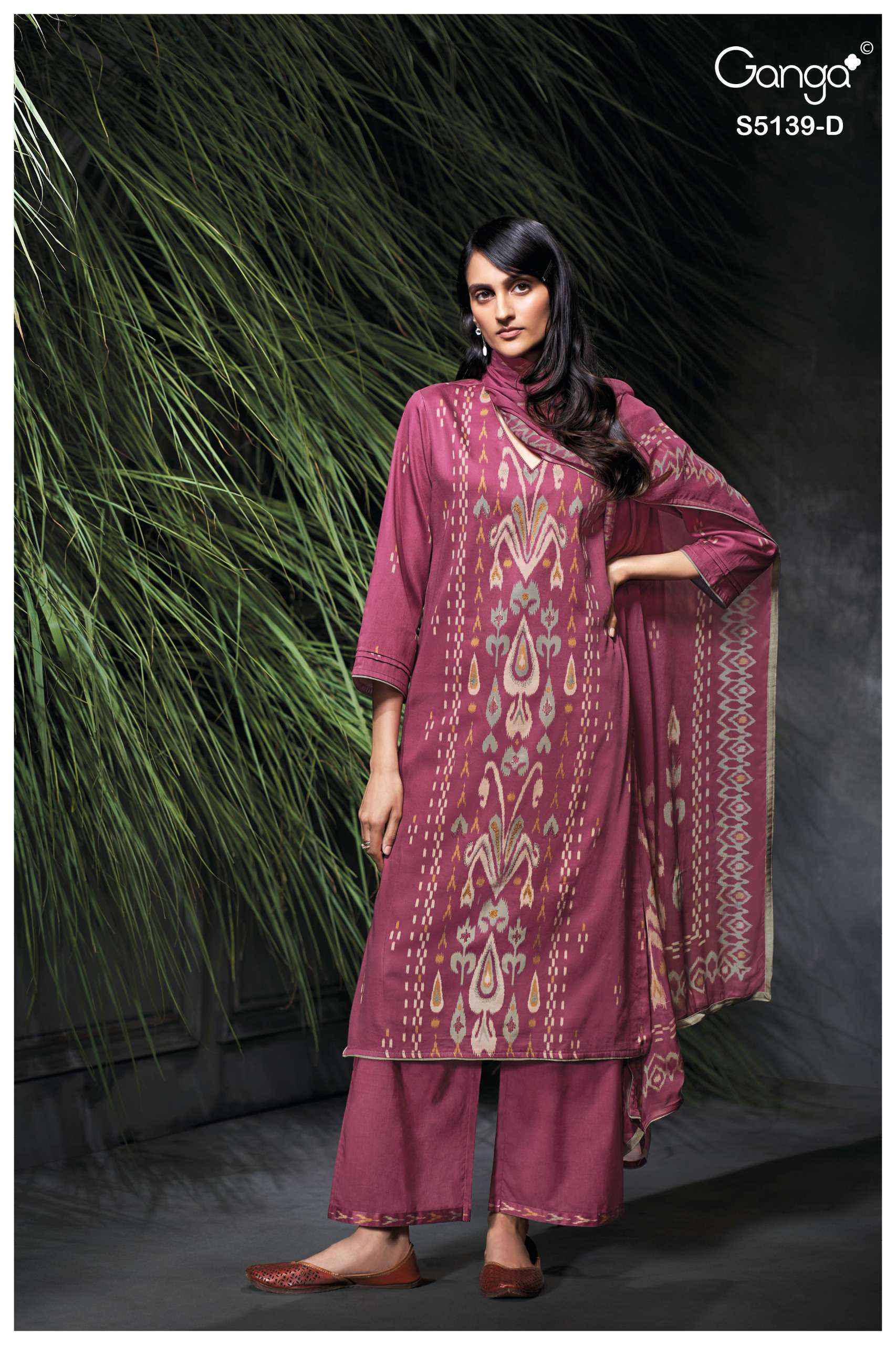 Ganga Kaelia 5139 Satin Cotton Dress Material 4 pcs Catalogue