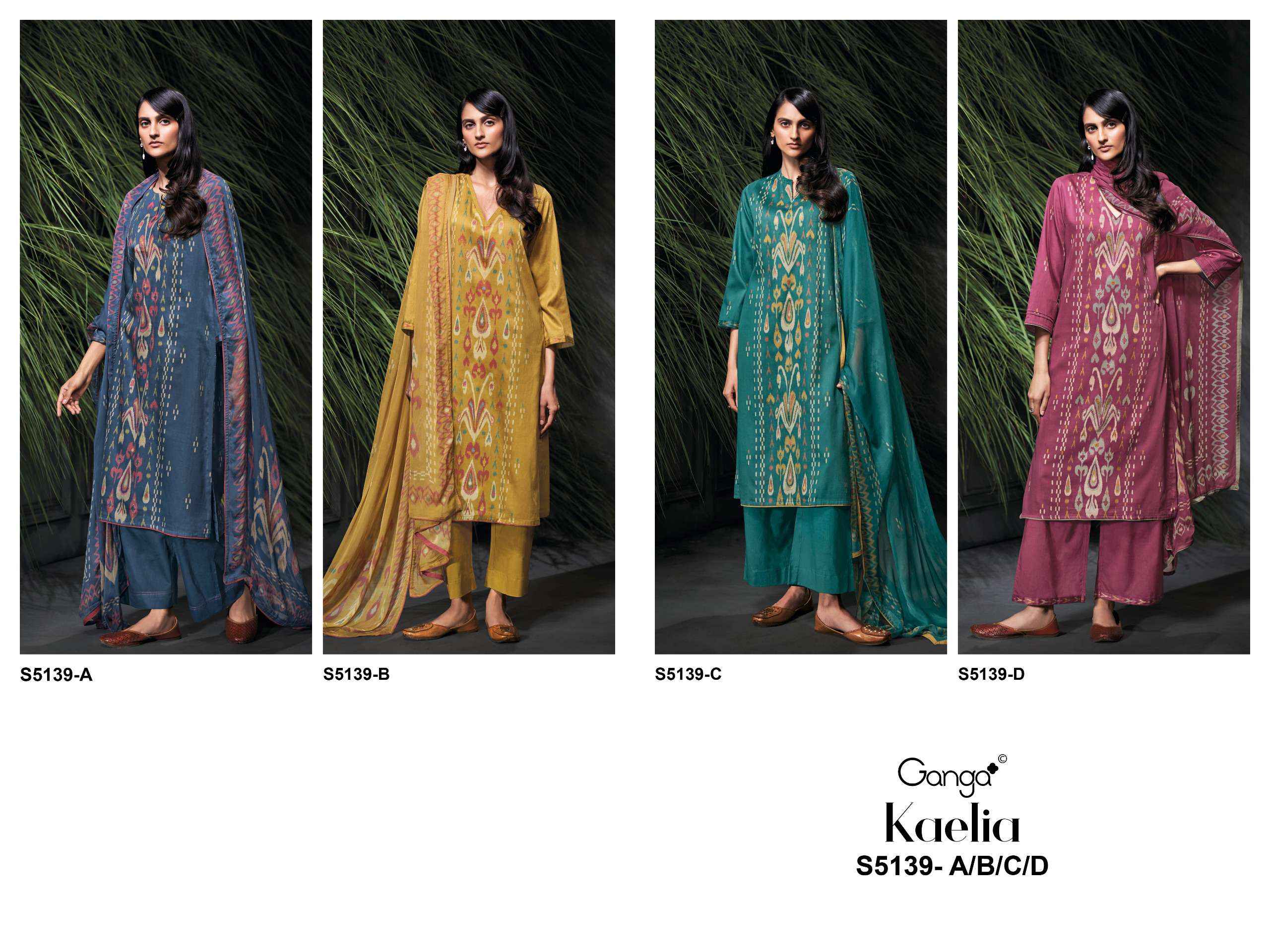 Ganga Kaelia 5139 Satin Cotton Dress Material 4 pcs Catalogue