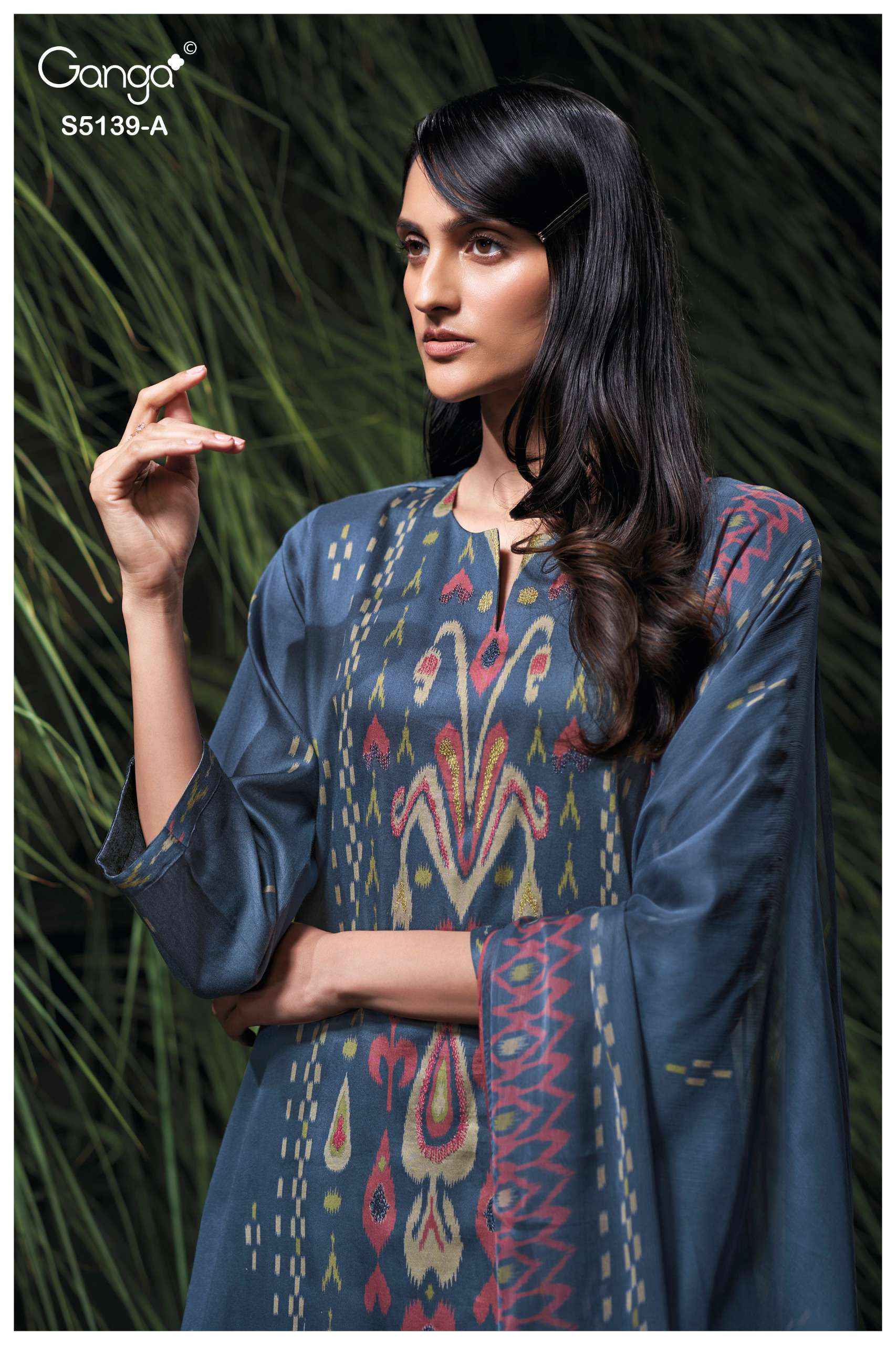 Ganga Kaelia 5139 Satin Cotton Dress Material 4 pcs Catalogue
