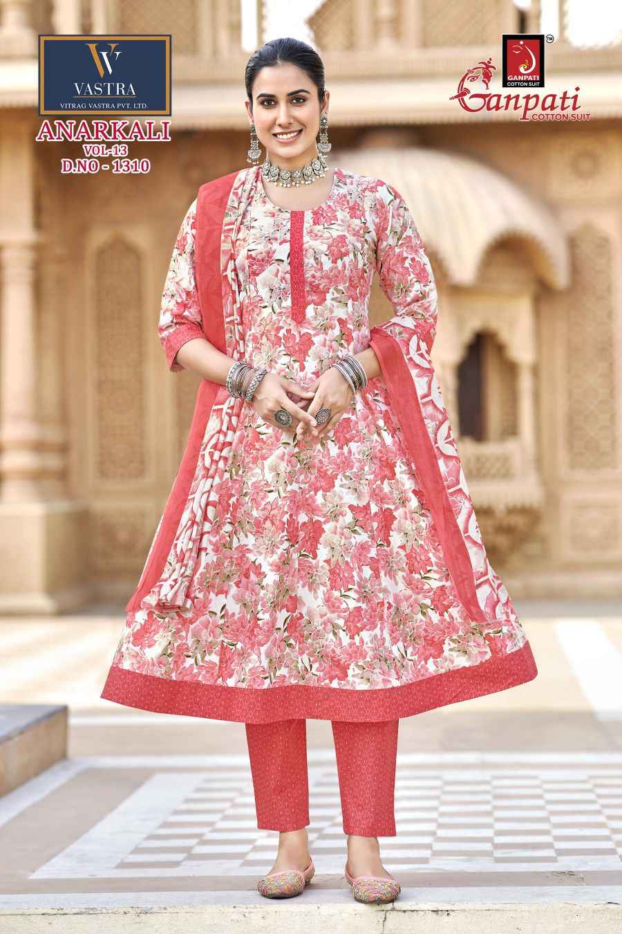 Ganpati Anarkali Vol 13 Readymade Cotton Dress 12 pcs Catalogue
