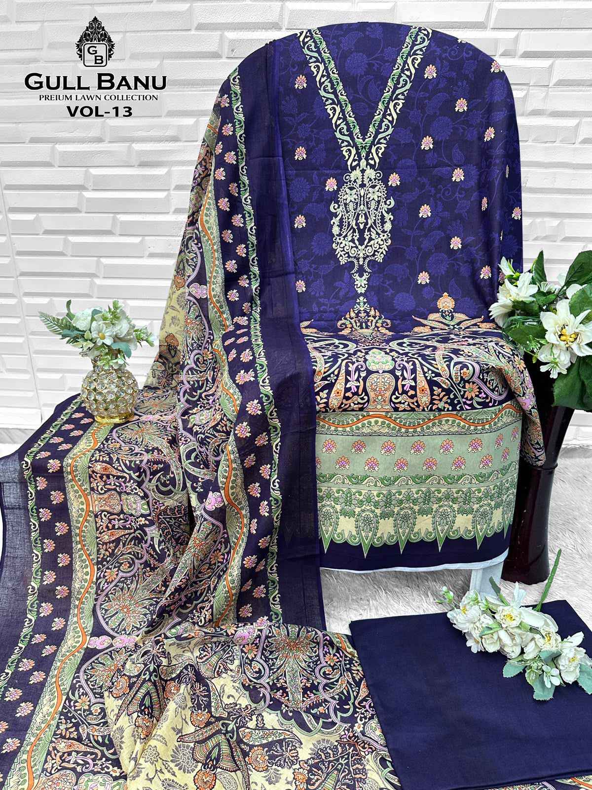 Gull Aahmed Gull Banu Vol 13 Cambric Cotton Dress Material 6 pcs Catalogue