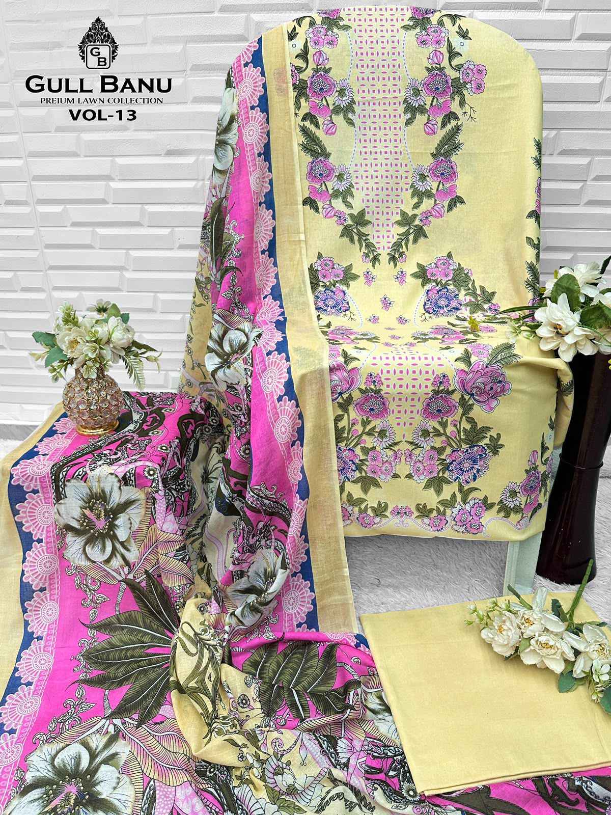 Gull Aahmed Gull Banu Vol 13 Cambric Cotton Dress Material 6 pcs Catalogue