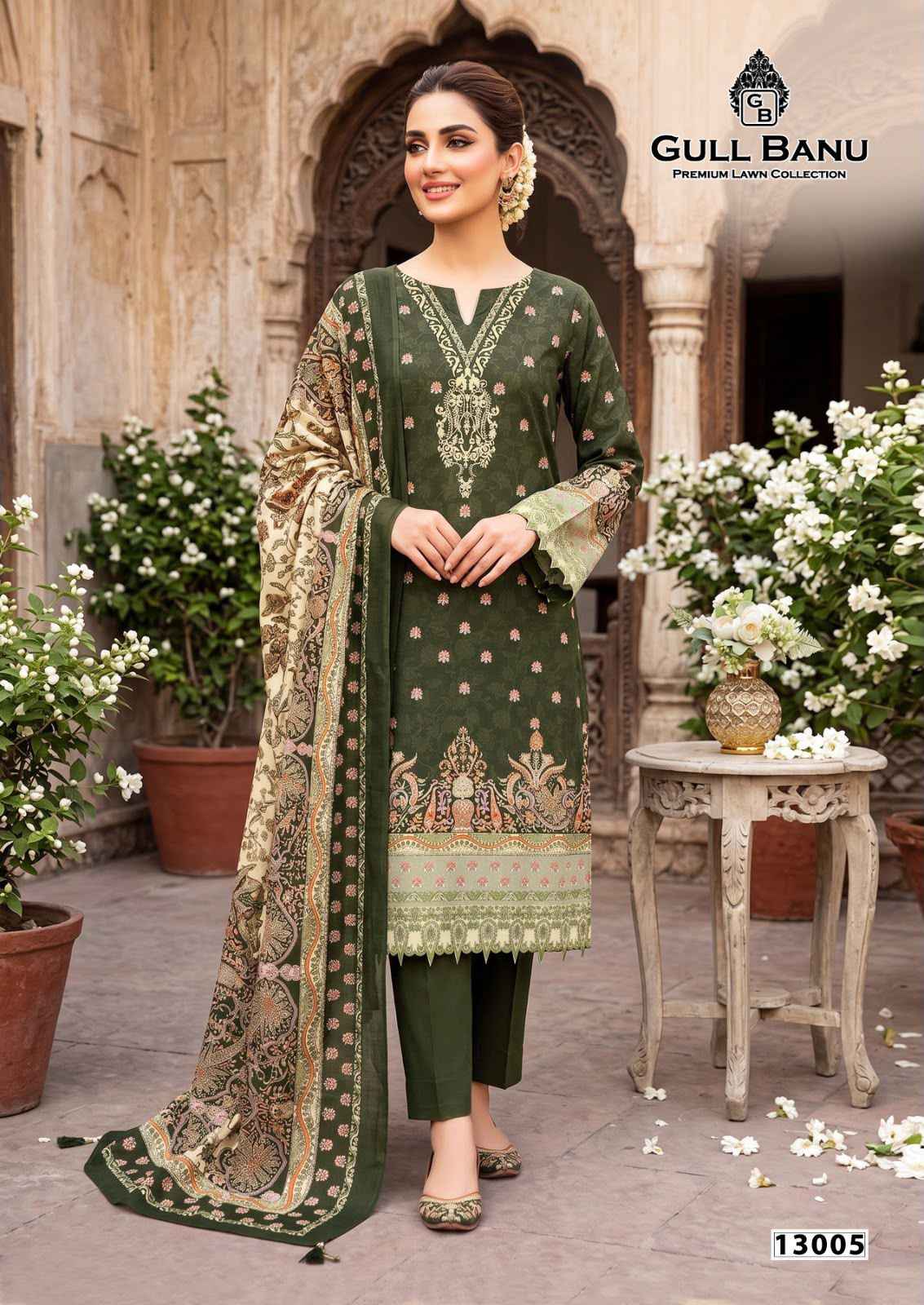 Gull Aahmed Gull Banu Vol 13 Cambric Cotton Dress Material 6 pcs Catalogue