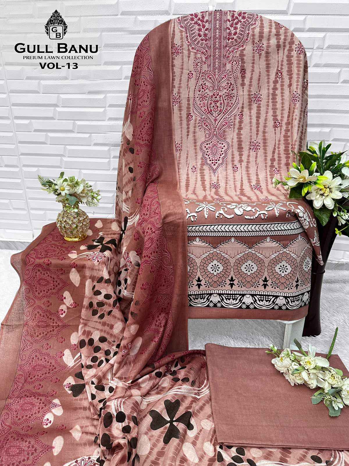 Gull Aahmed Gull Banu Vol 13 Cambric Cotton Dress Material 6 pcs Catalogue