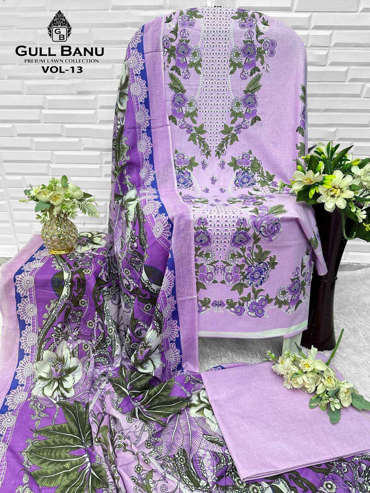 Gull Aahmed Gull Banu Vol 13 Cambric Cotton Dress Material 6 pcs Catalogue