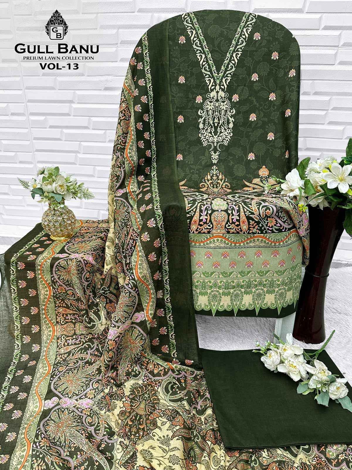 Gull Aahmed Gull Banu Vol 13 Cambric Cotton Dress Material 6 pcs Catalogue