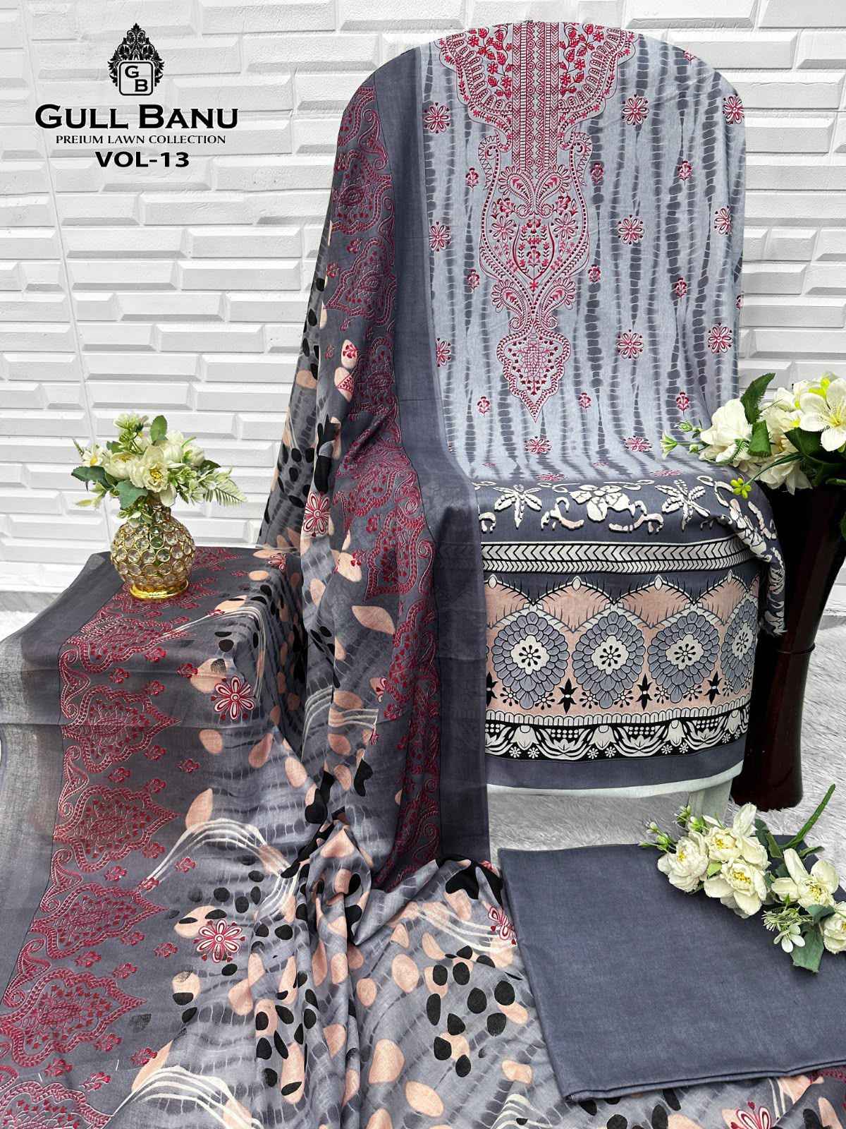 Gull Aahmed Gull Banu Vol 13 Cambric Cotton Dress Material 6 pcs Catalogue