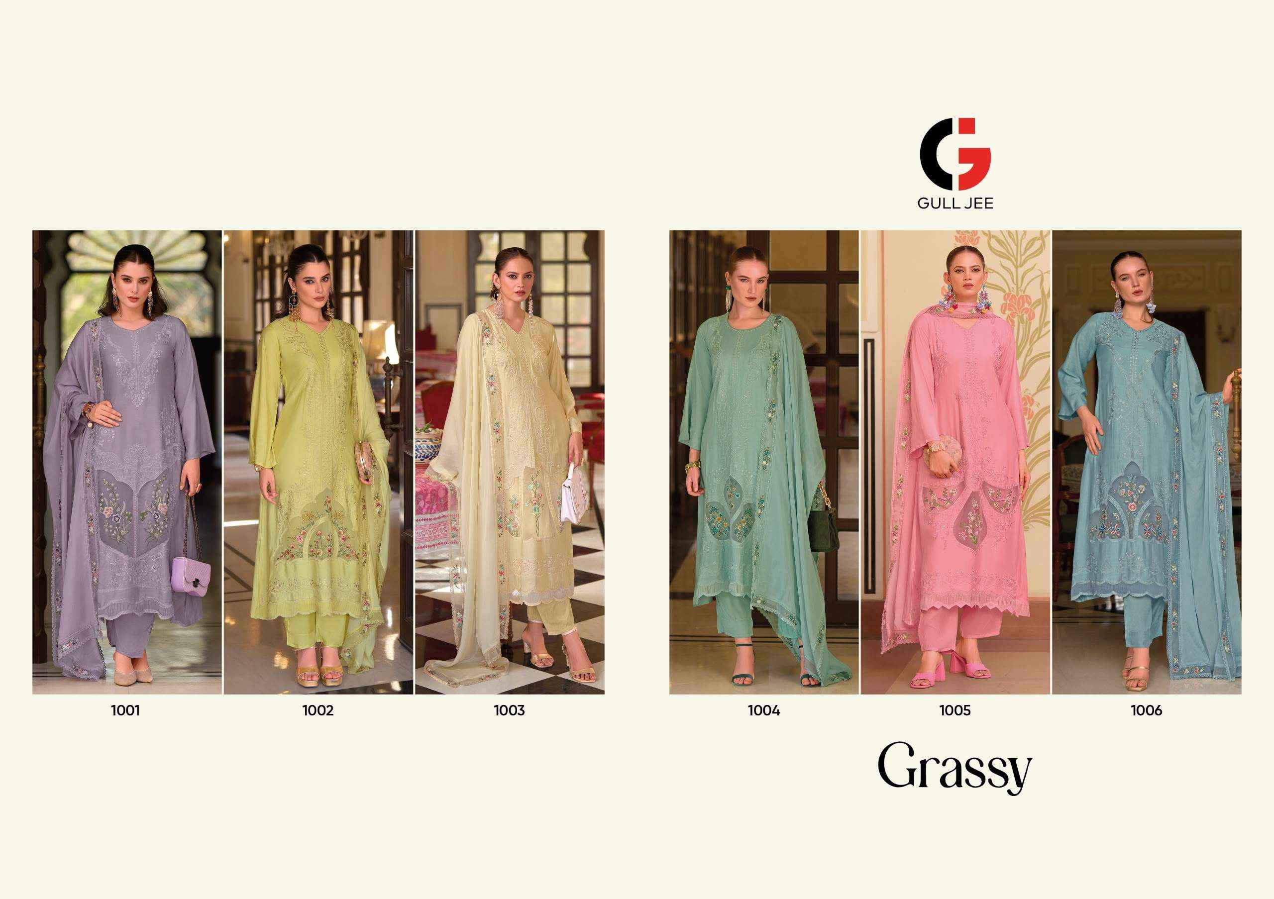 Gull Jee Grassy Viscose Dress Material 6 pcs Catalogue