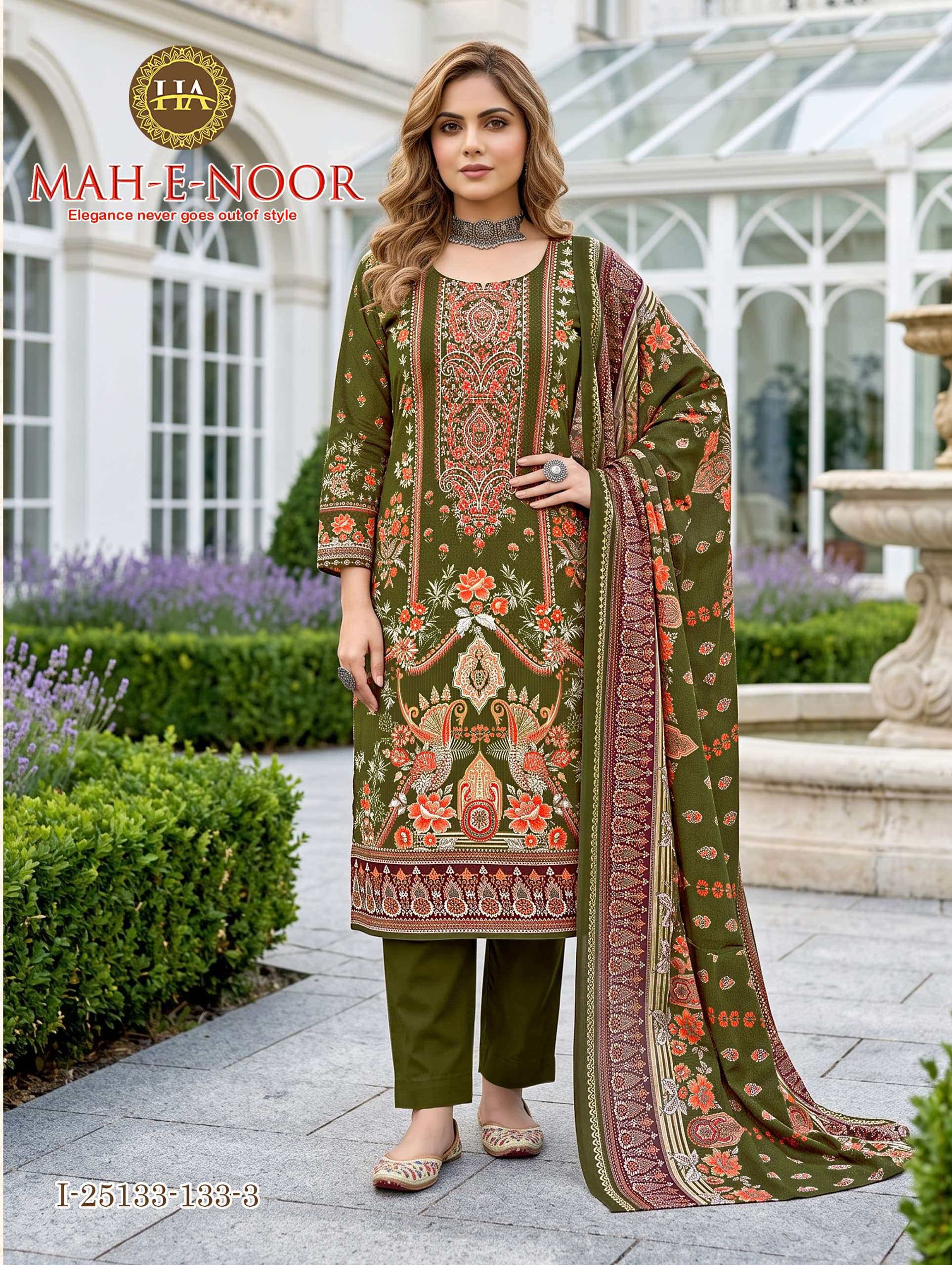 Harshit Fashion Mah E Noor Viscose Reyon Dress Material 8 pcs Catalogue