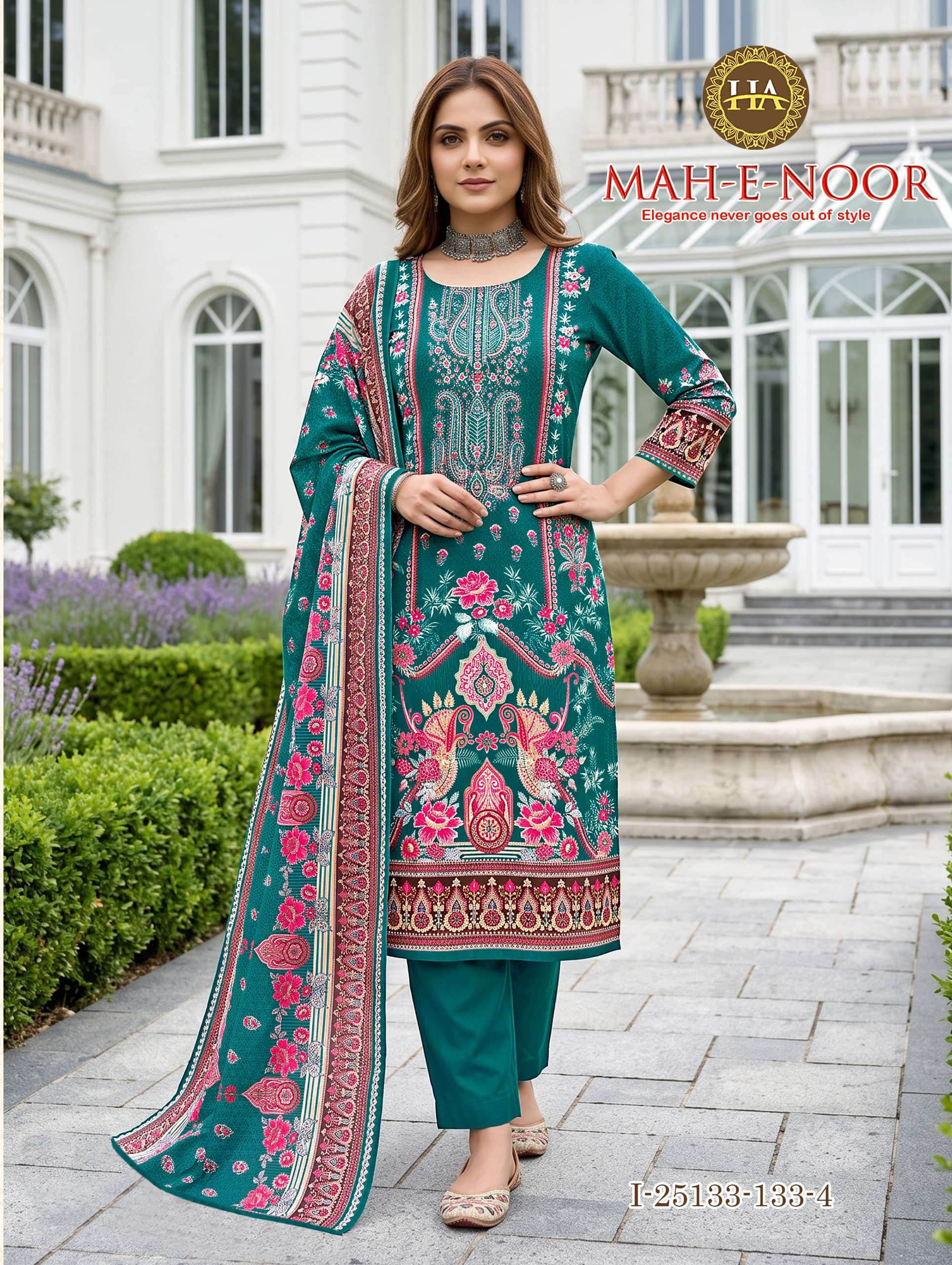 Harshit Fashion Mah E Noor Viscose Reyon Dress Material 8 pcs Catalogue