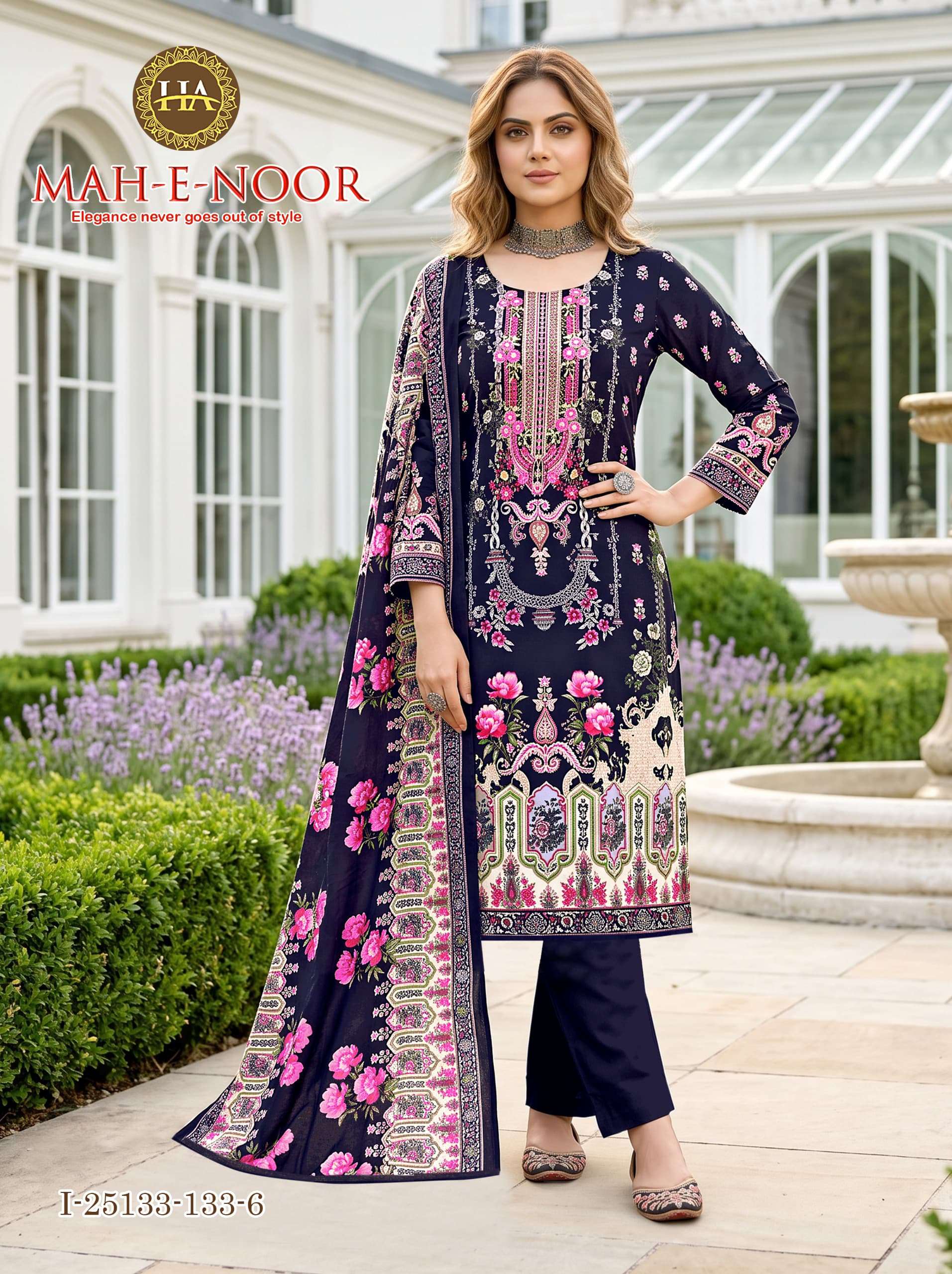 Harshit Fashion Mah E Noor Viscose Reyon Dress Material 8 pcs Catalogue