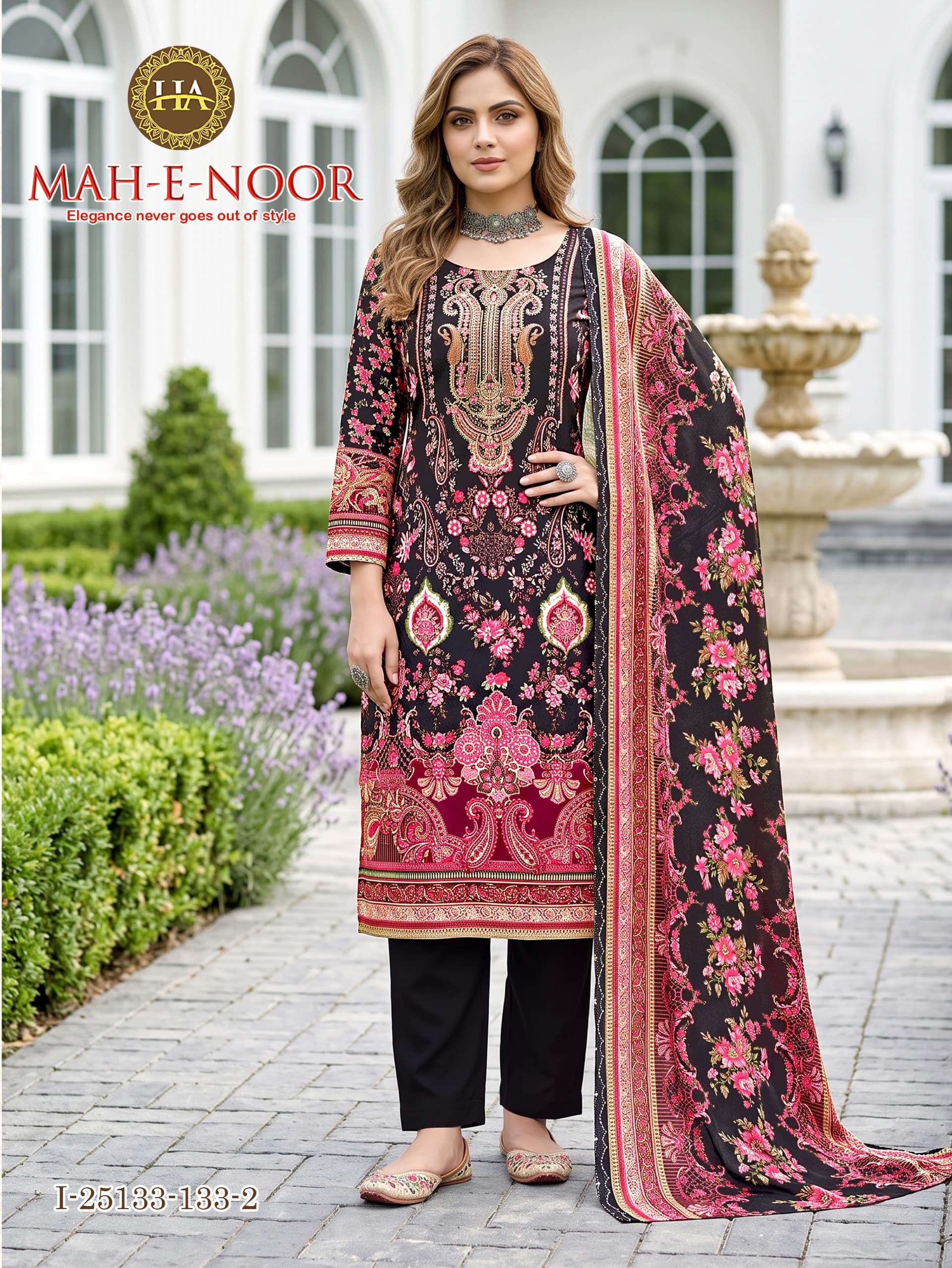 Harshit Fashion Mah E Noor Viscose Reyon Dress Material 8 pcs Catalogue